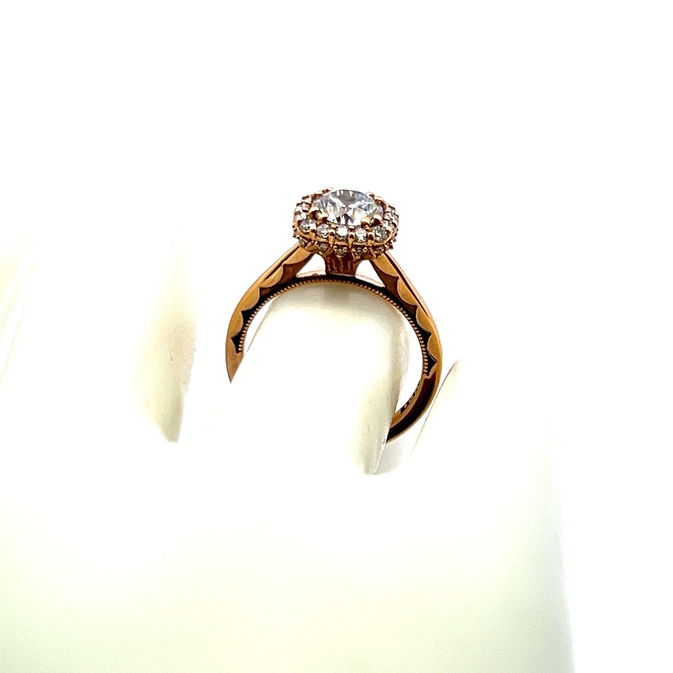 Tacori 18K Rose Gold Engagement Ring 1ct Lab-Grown and 0.17ct Natural Diamonds