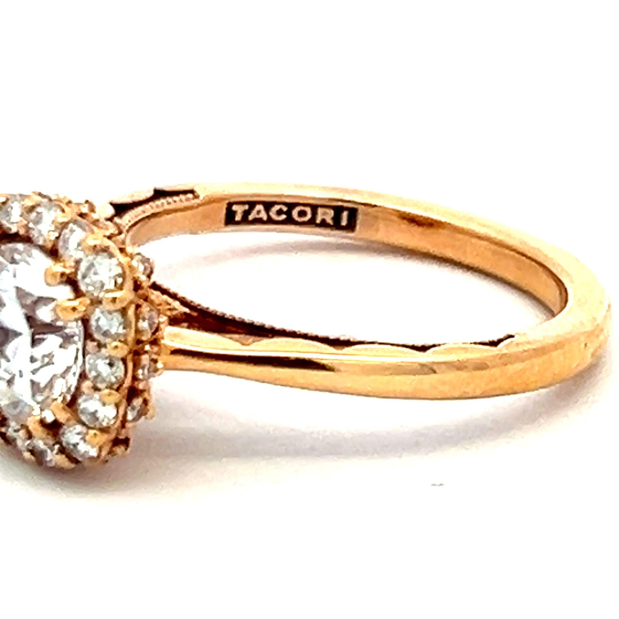 Tacori 18K Rose Gold Engagement Ring 1ct Lab-Grown and 0.17ct Natural Diamonds