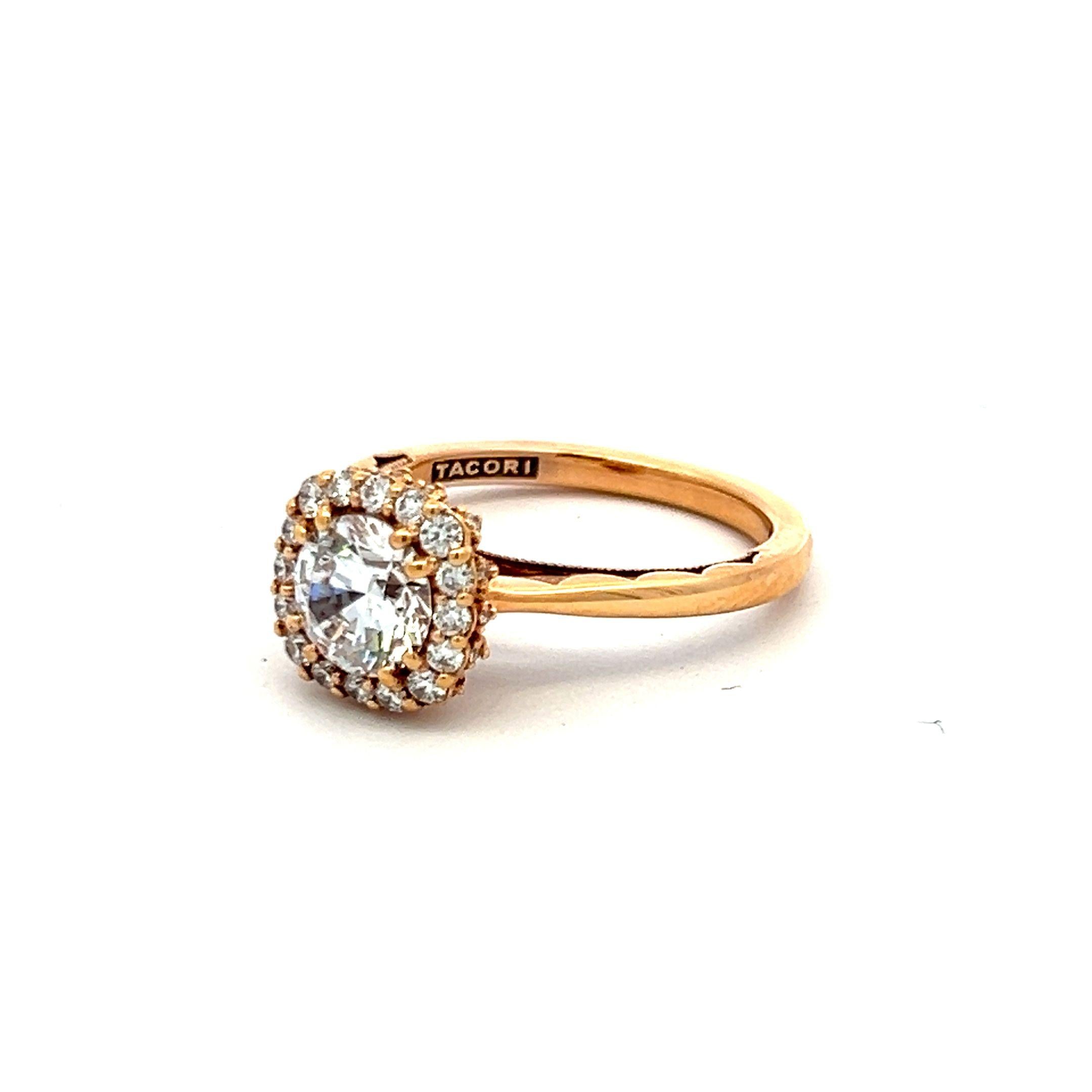 Tacori 18K Rose Gold Engagement Ring 1ct Lab-Grown and 0.17ct Natural Diamonds