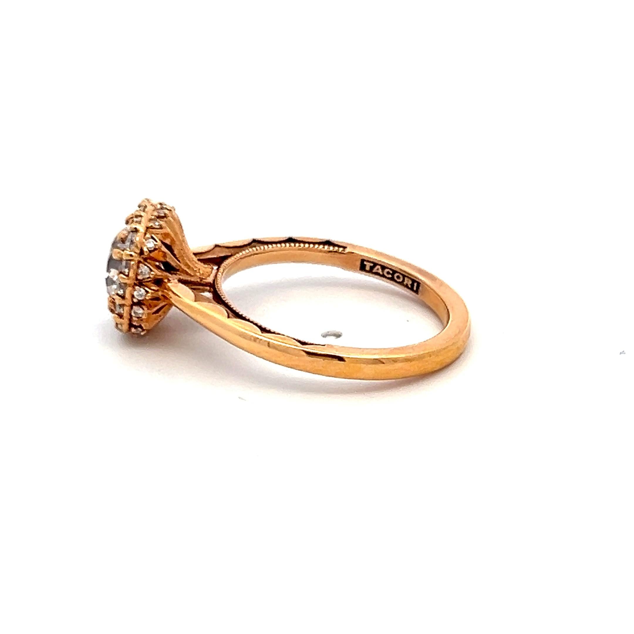 Tacori 18K Rose Gold Engagement Ring 1ct Lab-Grown and 0.17ct Natural Diamonds