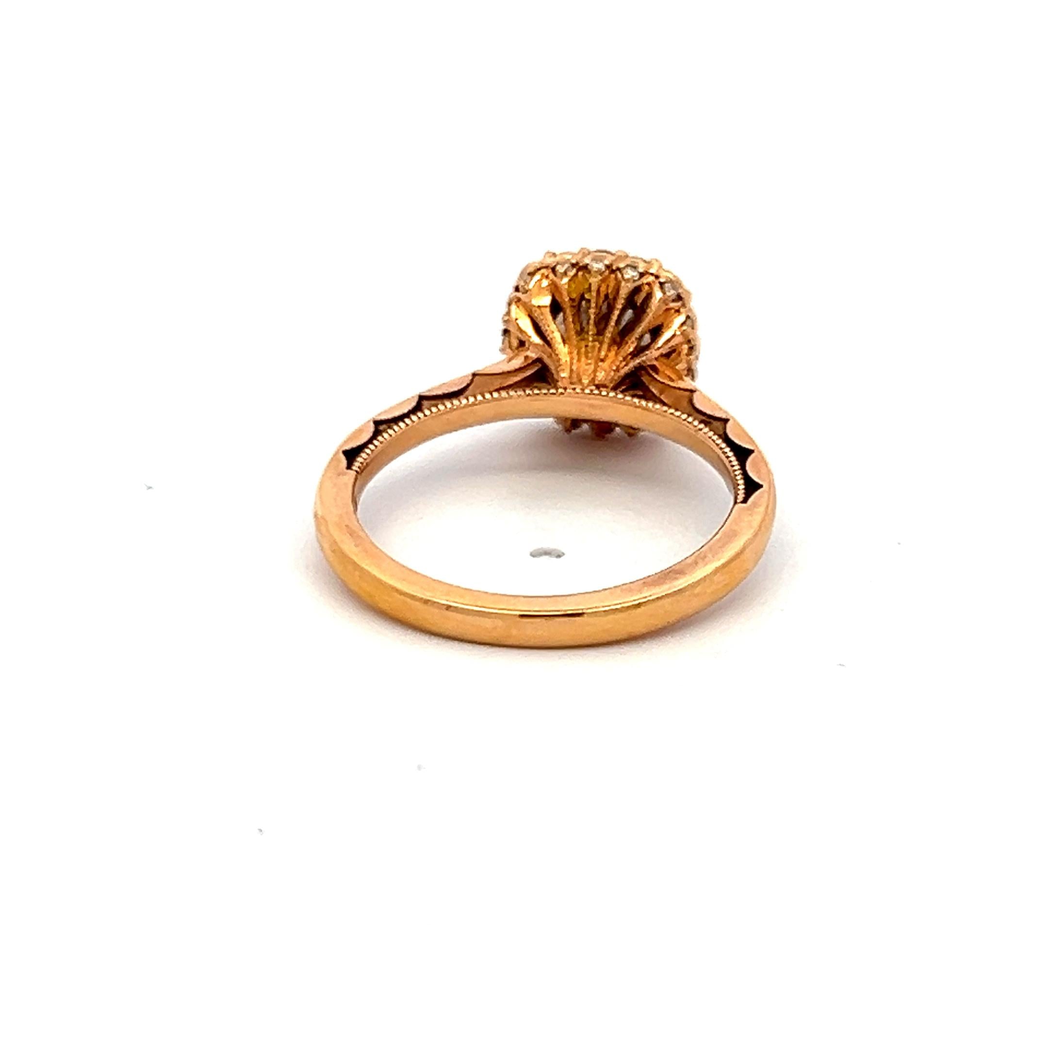Tacori 18K Rose Gold Engagement Ring 1ct Lab-Grown and 0.17ct Natural Diamonds