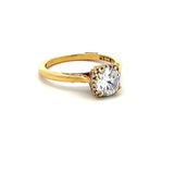 Tacori 1.00 Carat CZ 0.17 Carat Round Diamond 18K YG Semi Mount Ring