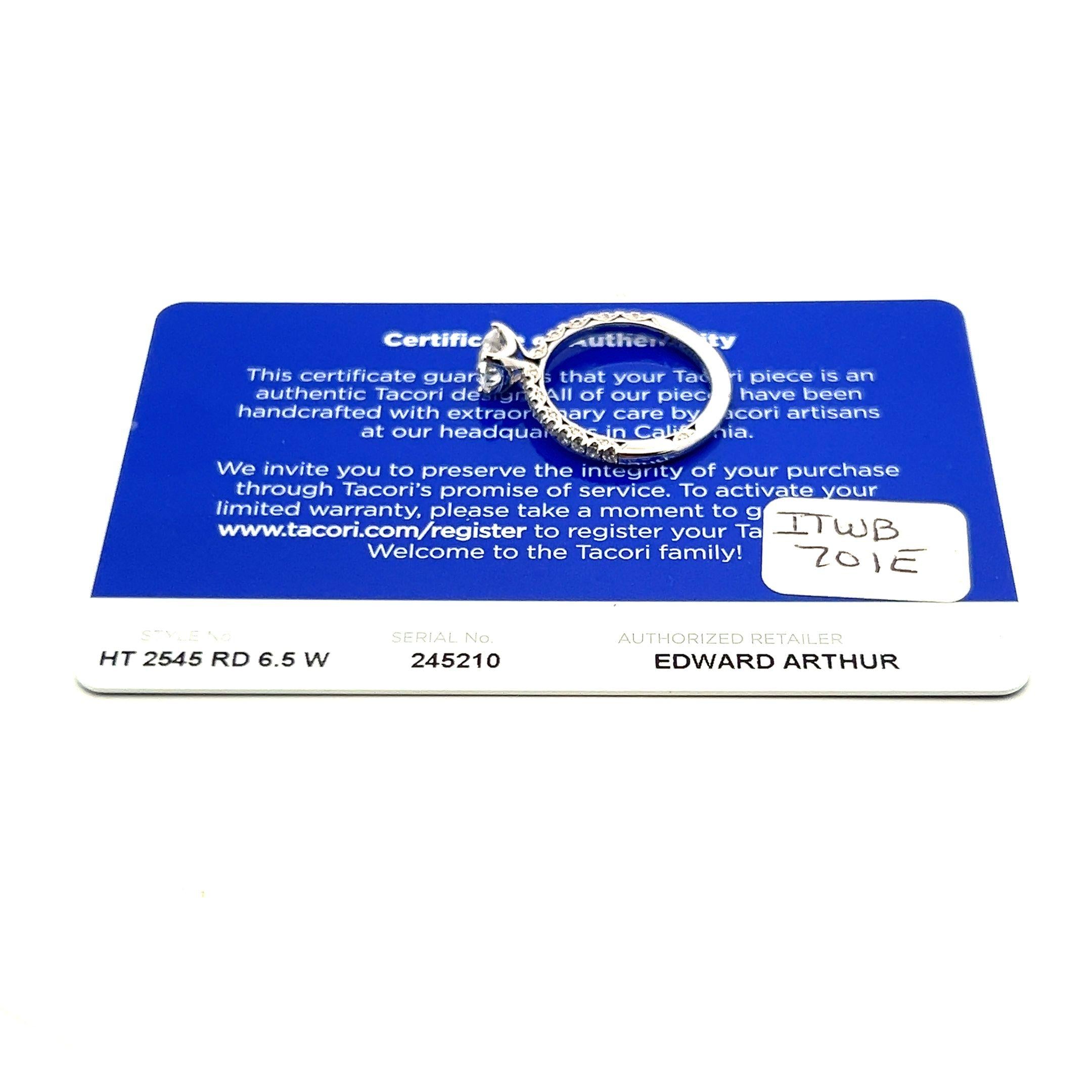 Tacori 18K White Gold Engagement Ring 1ct Lab-Grown & 0.34ct Natural Diamonds