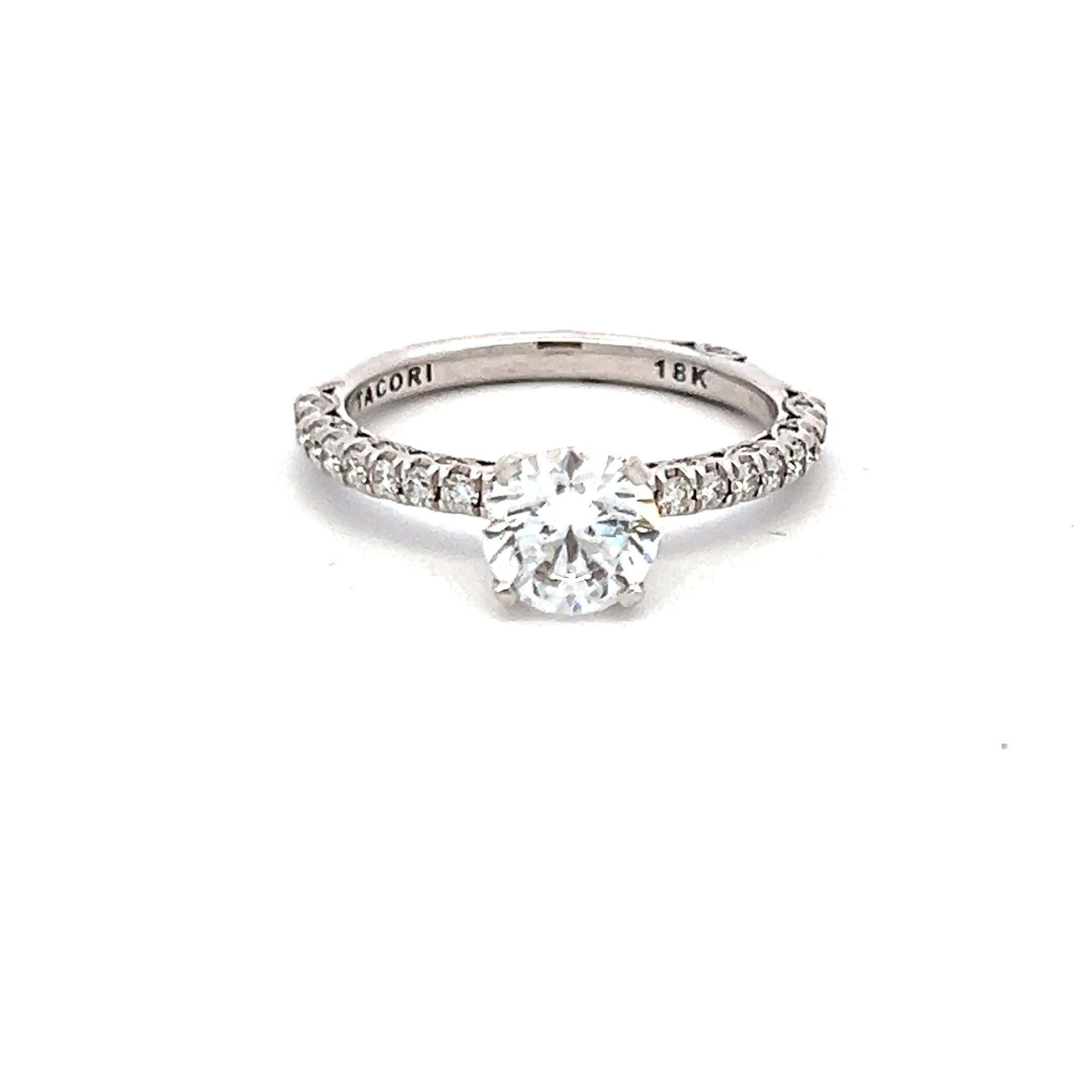Tacori 18K White Gold Engagement Ring 1ct Lab-Grown & 0.34ct Natural Diamonds