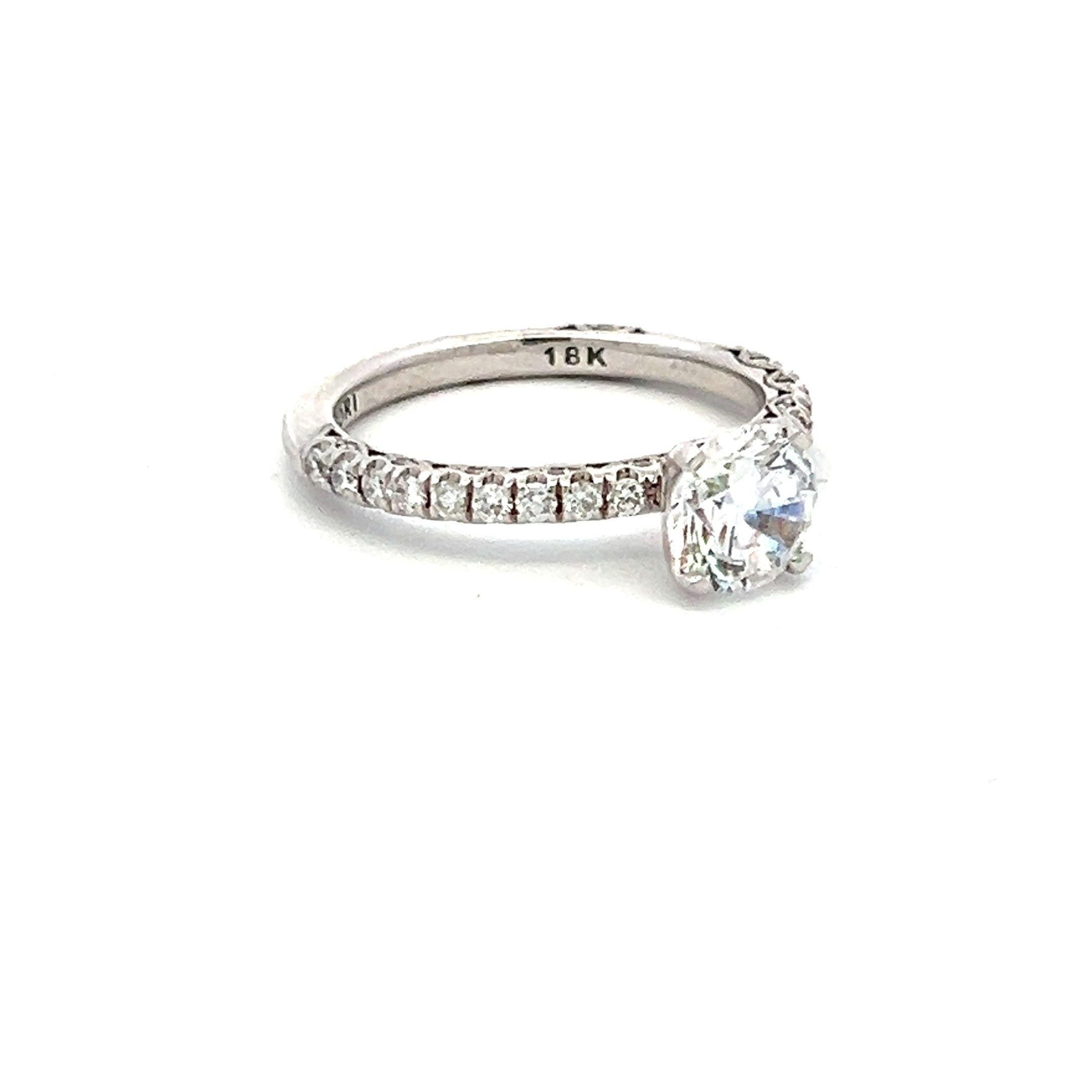 Tacori 18K White Gold Engagement Ring 1ct Lab-Grown & 0.34ct Natural Diamonds
