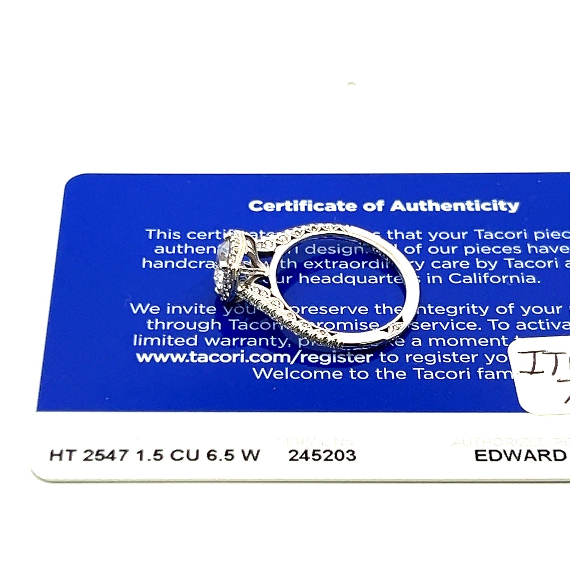 Tacori 18K White Gold Engagement Ring 1ct Lab-Grown and 0.41ct Natural Diamonds