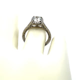 Tacori 1.00 Carat CZ 0.41 Carat Round Brilliant Diamond 18K WG Semi Mount Ring