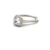 Tacori 1.00 Carat CZ 0.41 Carat Round Brilliant Diamond 18K WG Semi Mount Ring