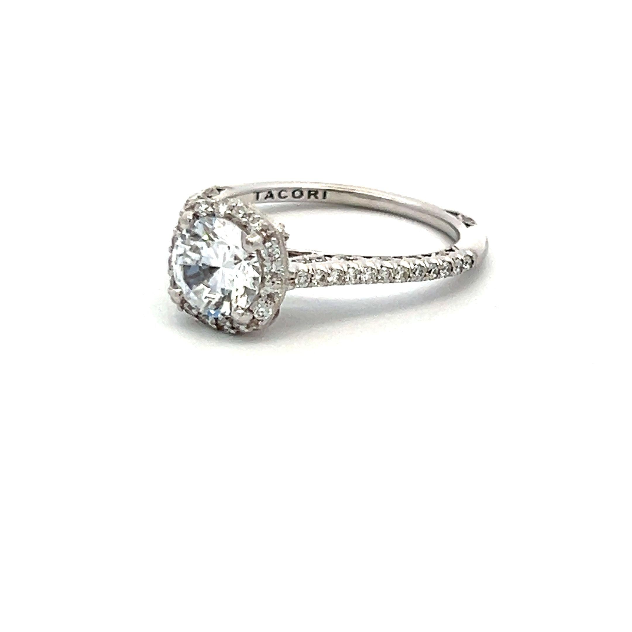 Tacori 18K White Gold Engagement Ring 1ct Lab-Grown and 0.41ct Natural Diamonds