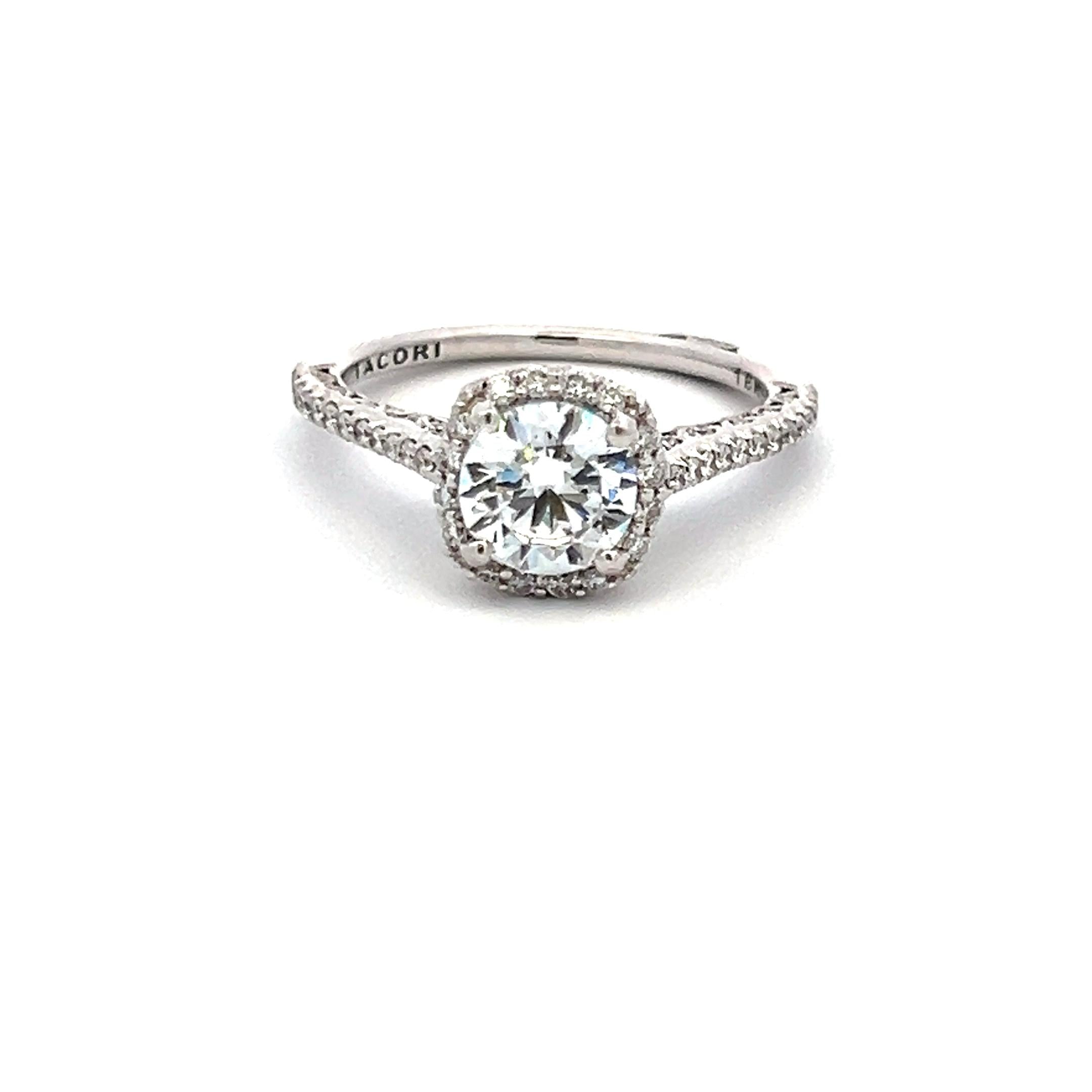 Tacori 18K White Gold Engagement Ring 1ct Lab-Grown and 0.41ct Natural Diamonds
