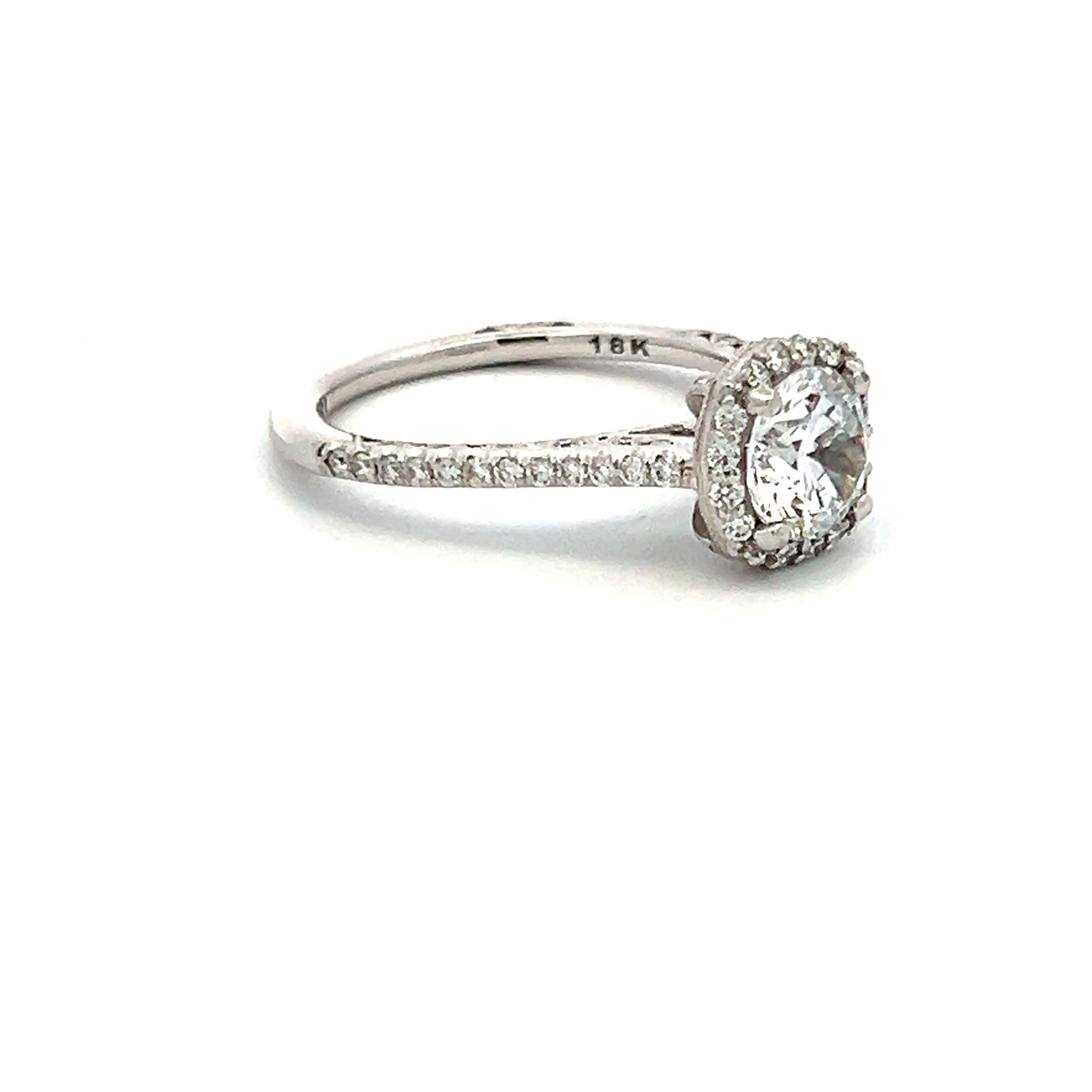 Tacori 18K White Gold Engagement Ring 1ct Lab-Grown and 0.41ct Natural Diamonds
