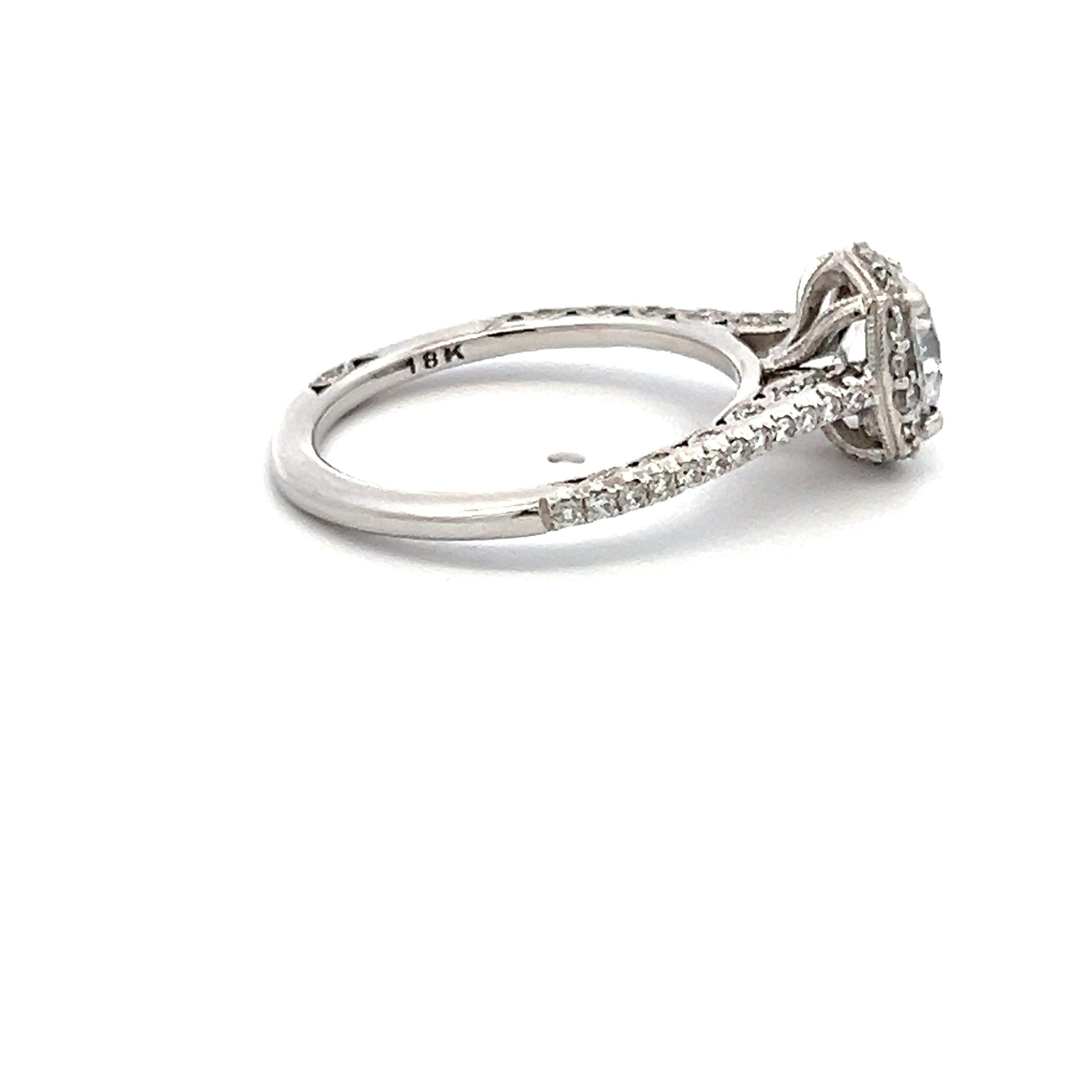 Tacori 18K White Gold Engagement Ring 1ct Lab-Grown and 0.41ct Natural Diamonds
