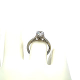 Tacori 0.75 Carat CZ 0.24 Carat Round Diamond 18K WG Semi Mount Ring