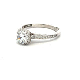 Tacori 0.75 Carat CZ 0.24 Carat Round Diamond 18K WG Semi Mount Ring