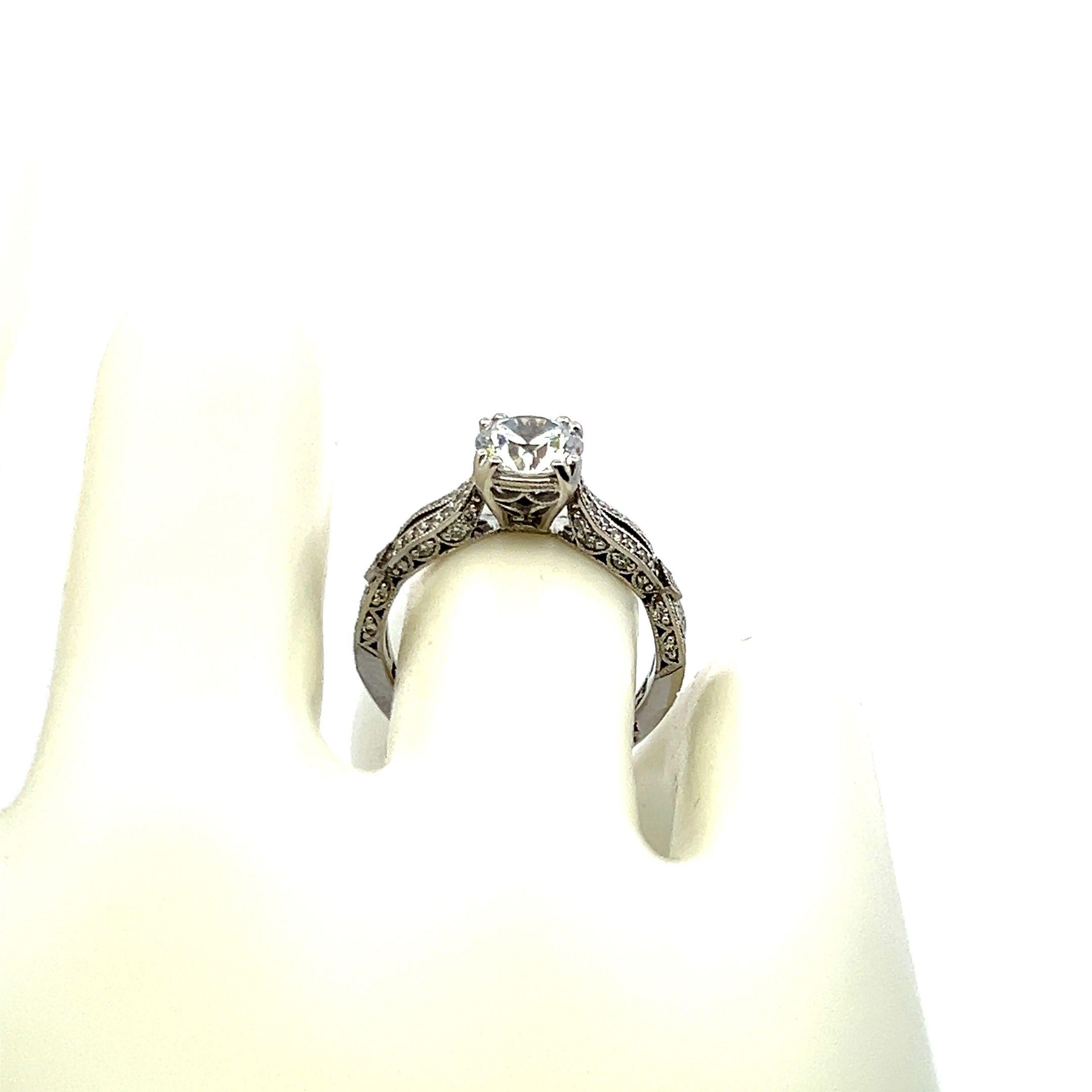 Tacori 18K White Gold Engagement Ring 1.25ct Lab-Grown & 0.36ct Natural Diamonds