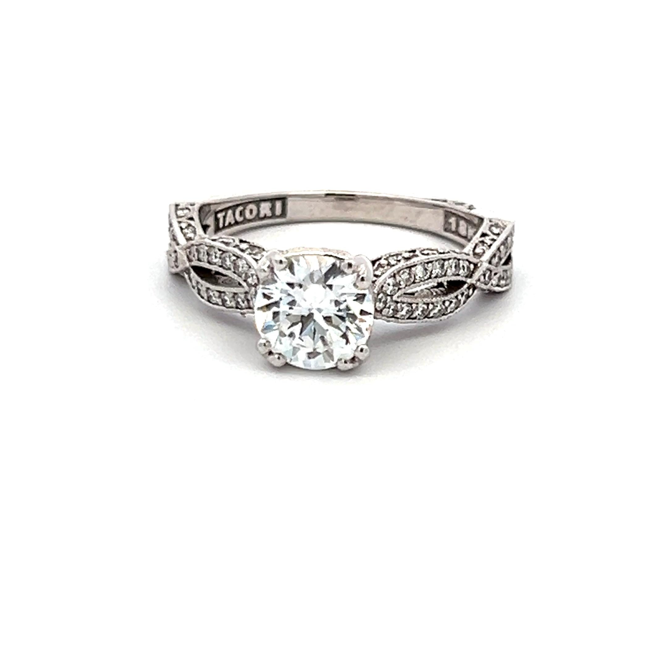 Tacori 18K White Gold Engagement Ring 1.25ct Lab-Grown & 0.36ct Natural Diamonds