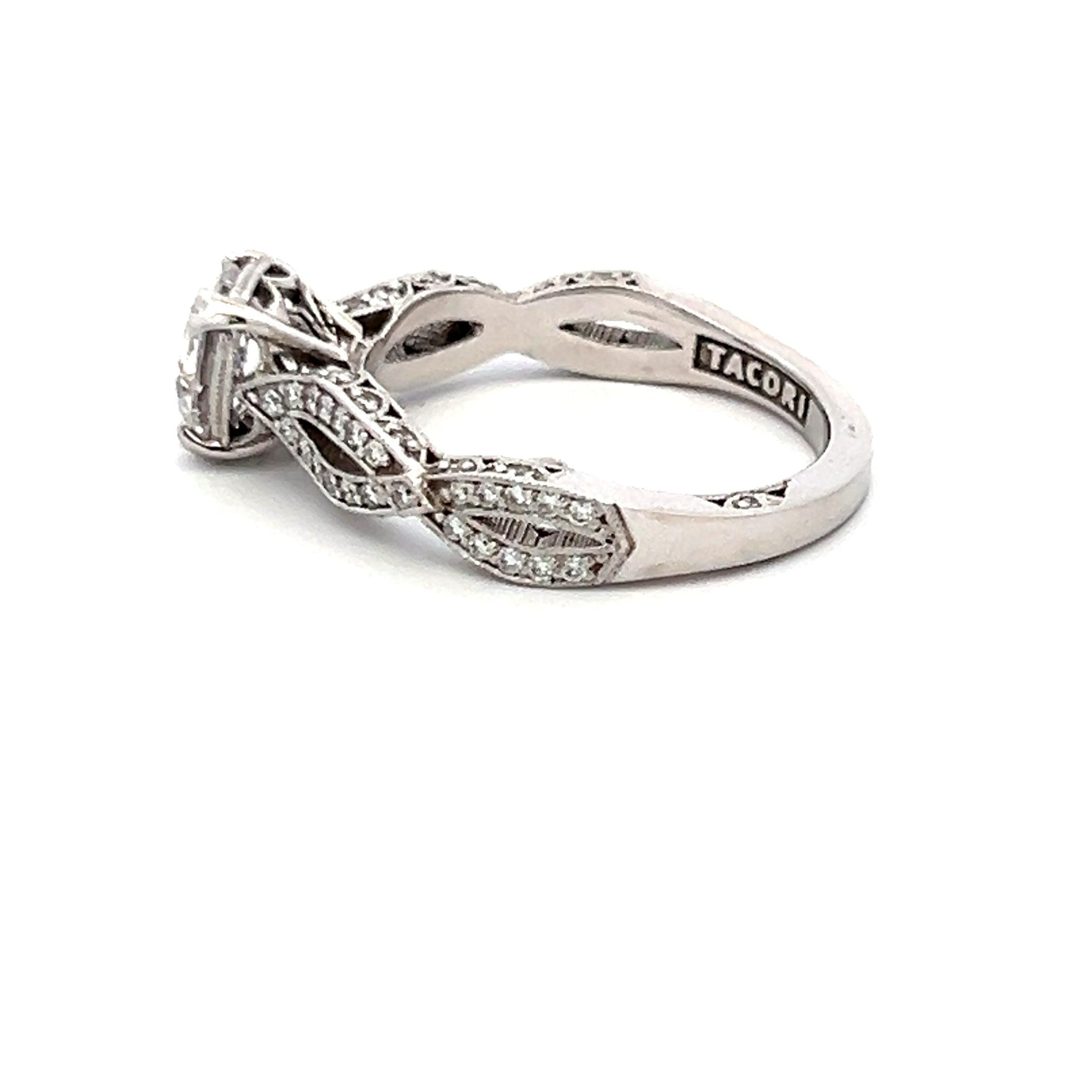 Tacori 18K White Gold Engagement Ring 1.25ct Lab-Grown & 0.36ct Natural Diamonds