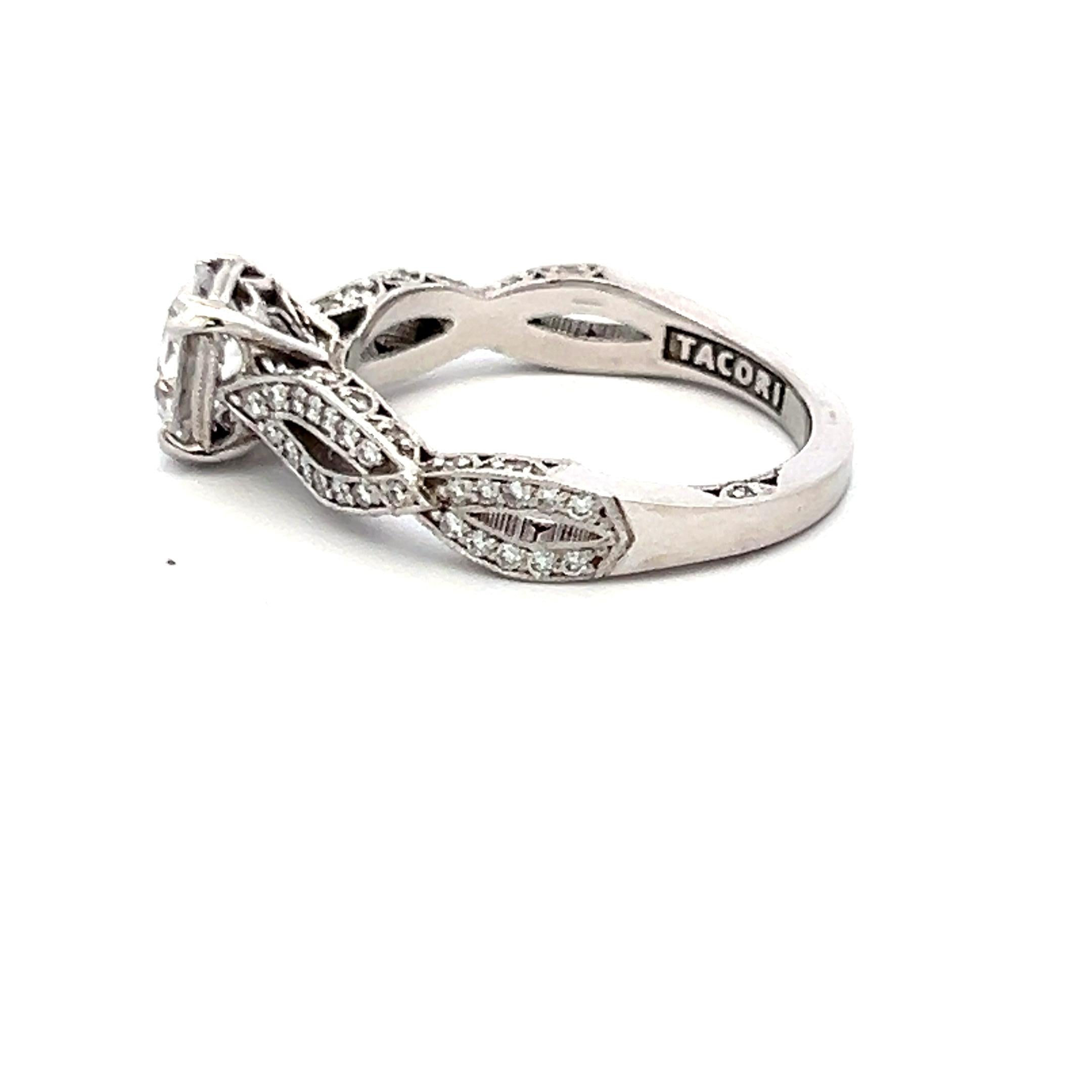 Tacori 18K White Gold Engagement Ring 1.25ct Lab-Grown & 0.36ct Natural Diamonds