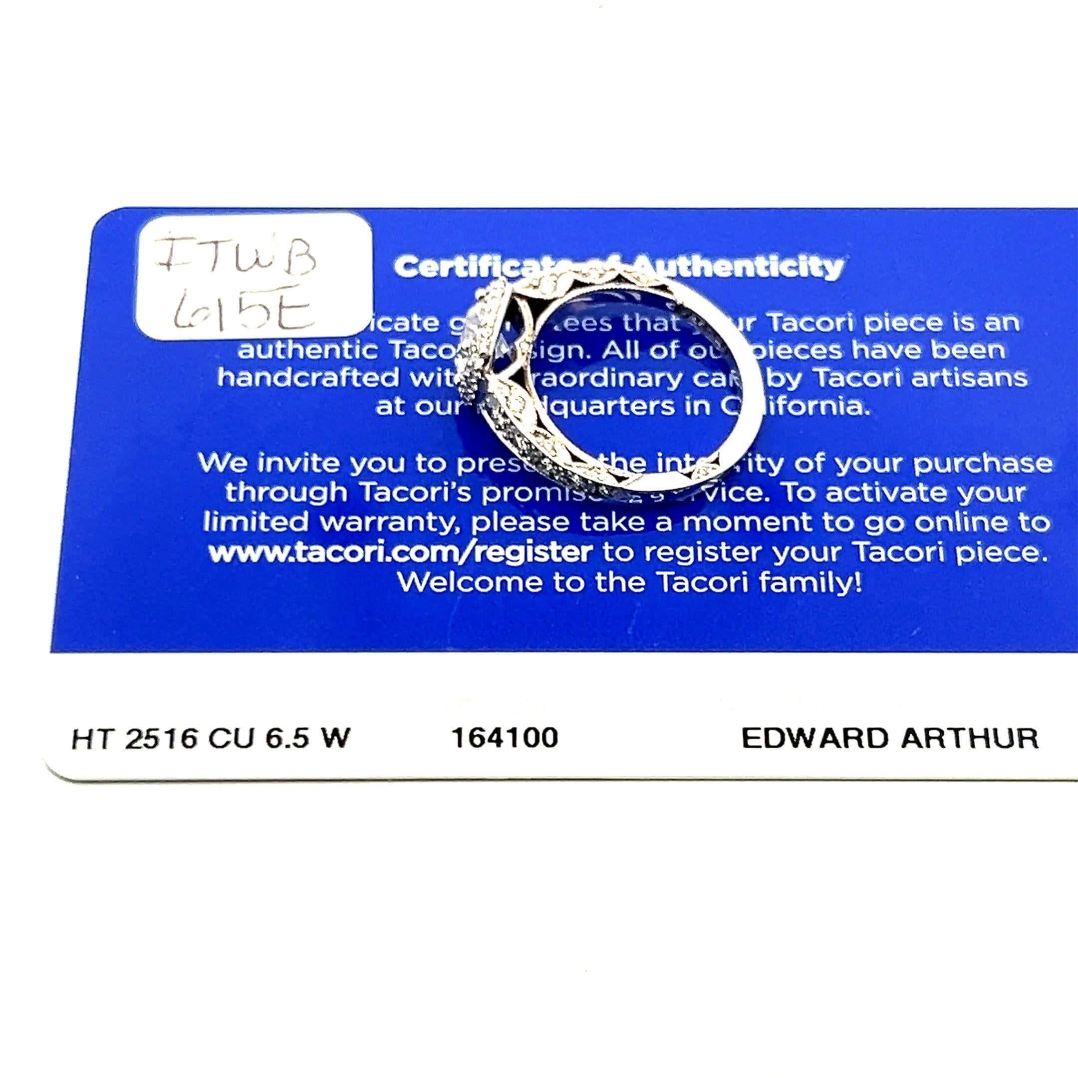 Tacori 18K WG Engagement Ring 1 Carat Lab-Grown and 0.84ct Natural Diamond