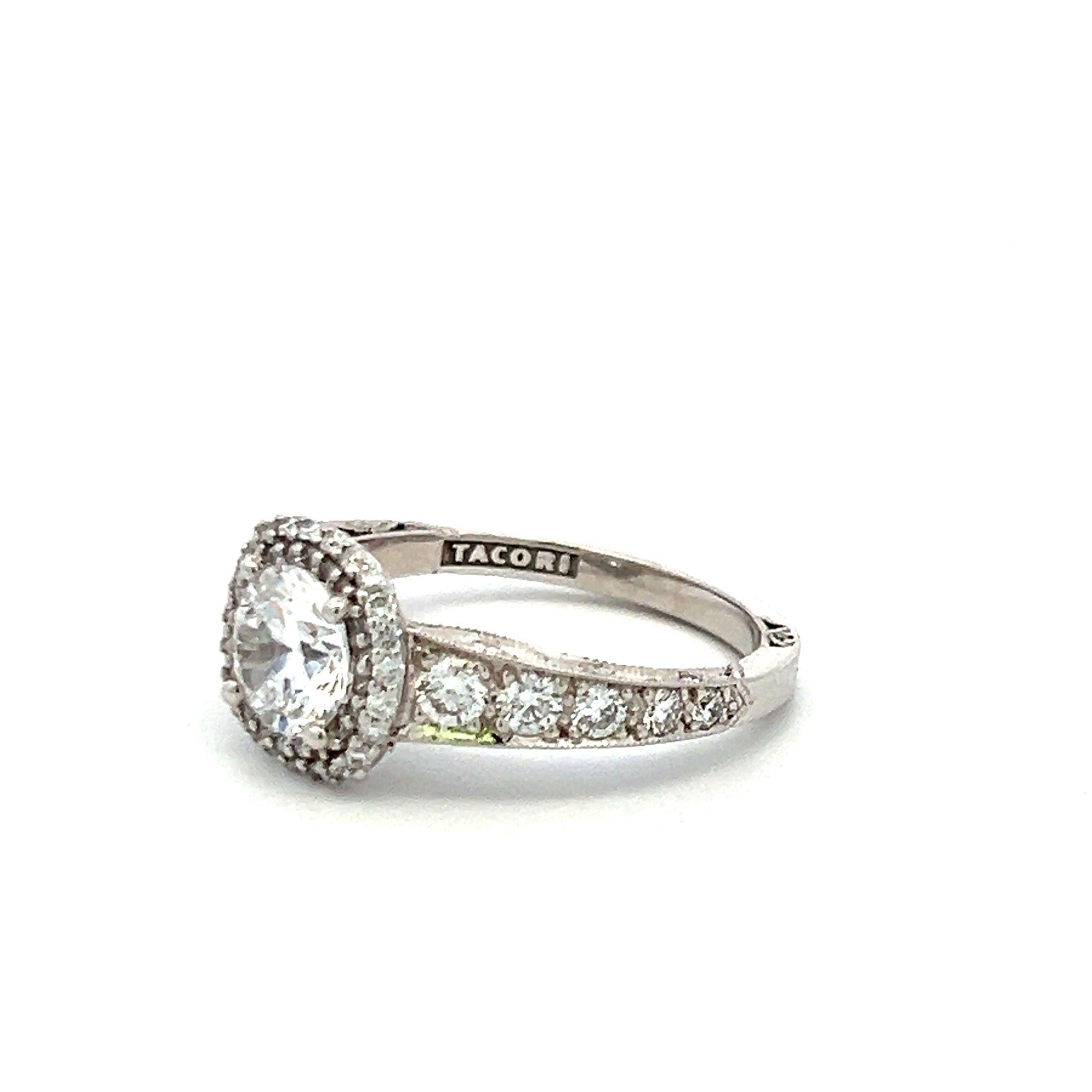 Tacori 18K WG Engagement Ring 1 Carat Lab-Grown and 0.84ct Natural Diamond