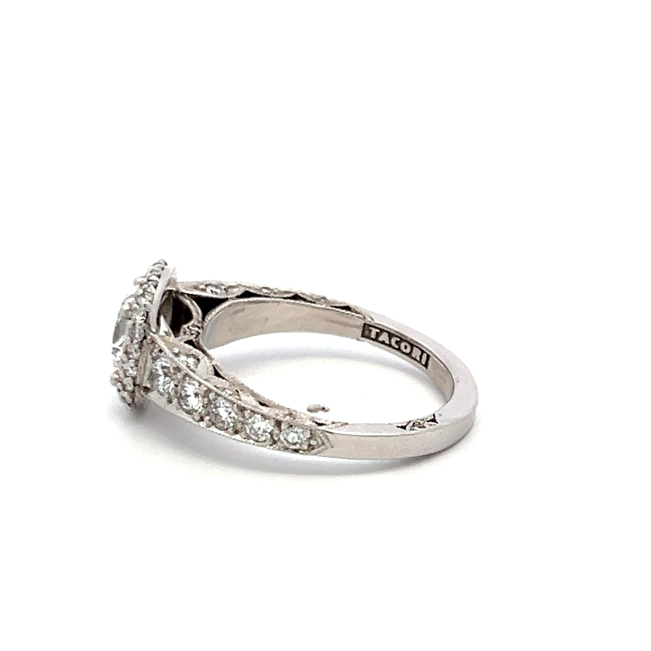 Tacori 18K WG Engagement Ring 1 Carat Lab-Grown and 0.84ct Natural Diamond