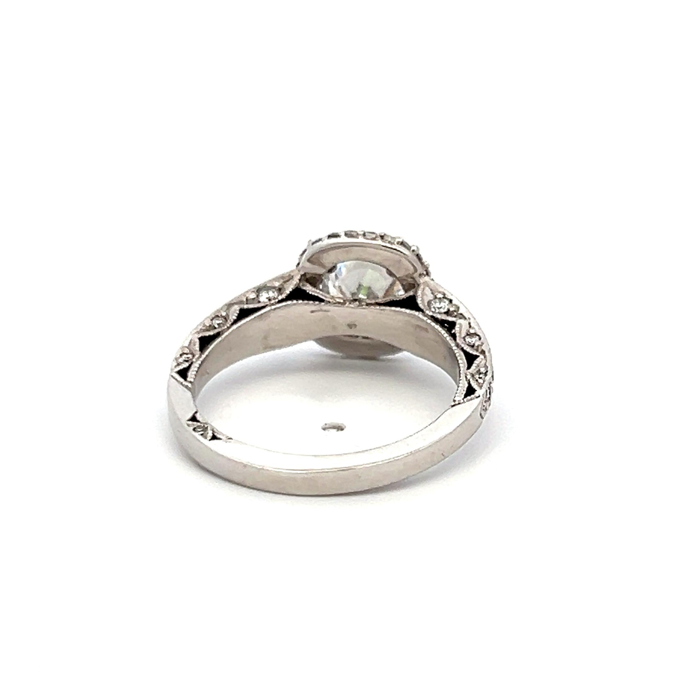 Tacori 18K WG Engagement Ring 1 Carat Lab-Grown and 0.84ct Natural Diamond