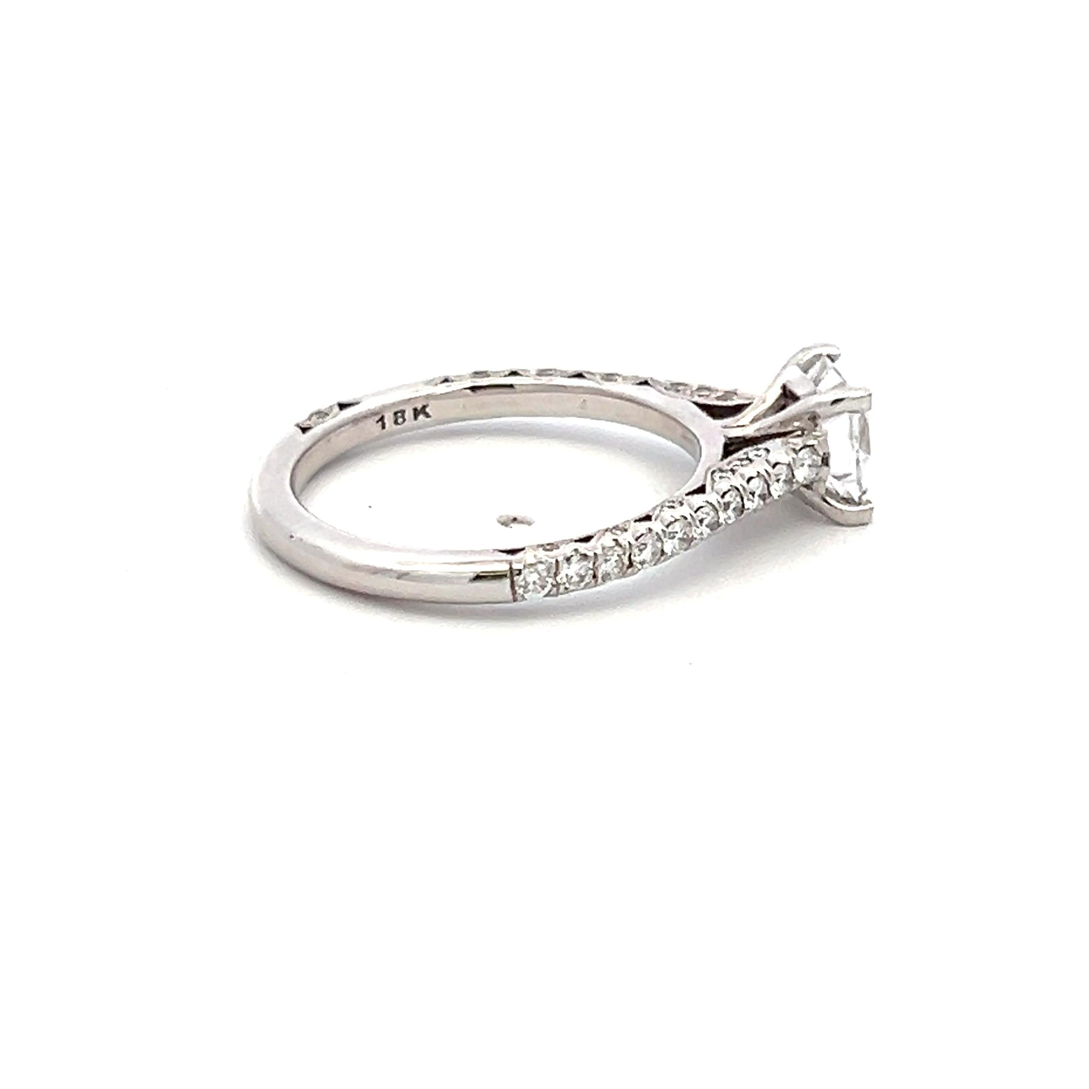 Tacori 18K WG Engagement Ring 0.8ct Lab-Grown and 0.43ct Natural Diamonds
