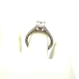 Tacori 1.00 Carat CZ 0.43 Carat Round Diamond 18K WG Semi Mount Ring