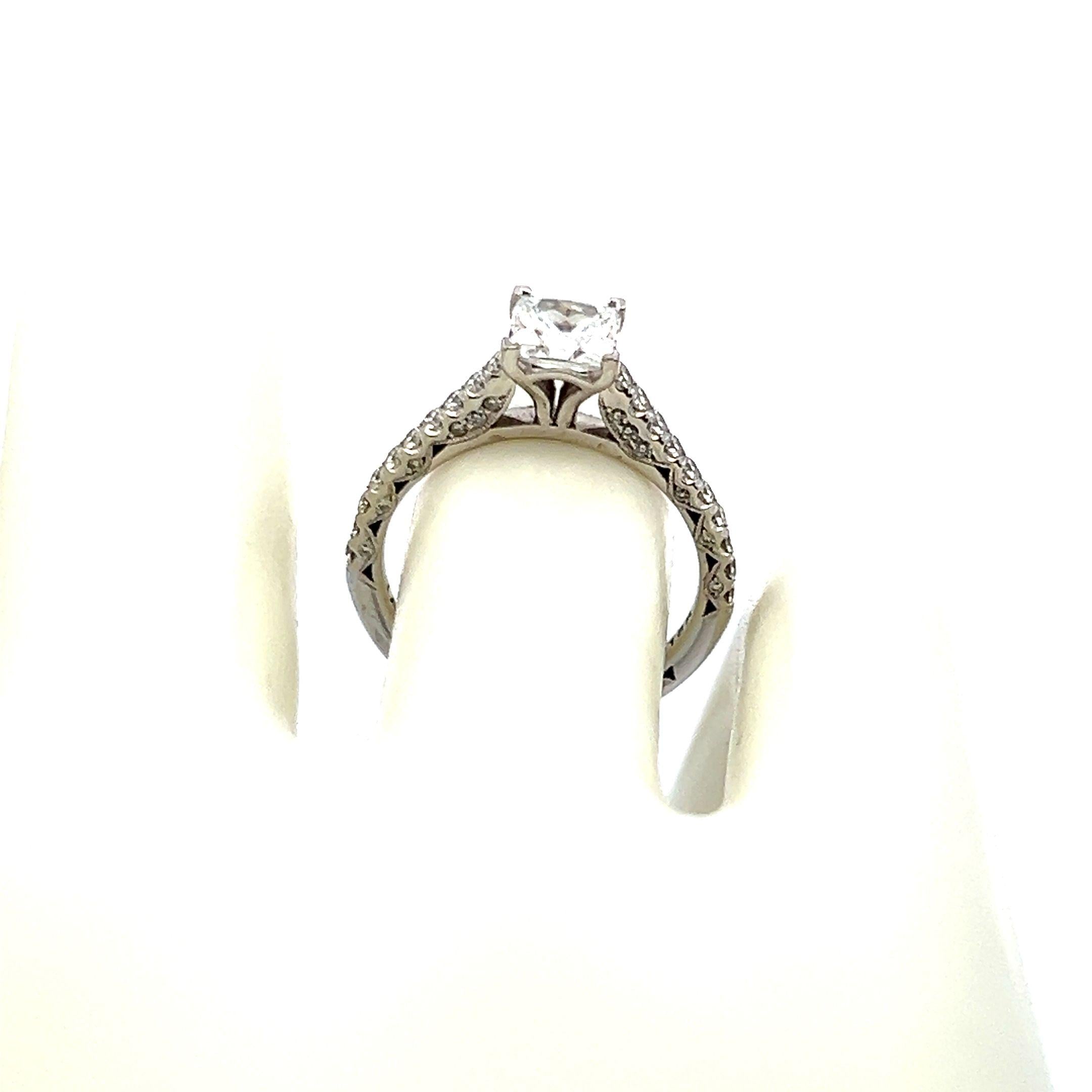 Tacori 18K WG Engagement Ring 0.8ct Lab-Grown and 0.43ct Natural Diamonds