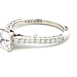 Tacori 1.00 Carat CZ 0.43 Carat Round Diamond 18K WG Semi Mount Ring