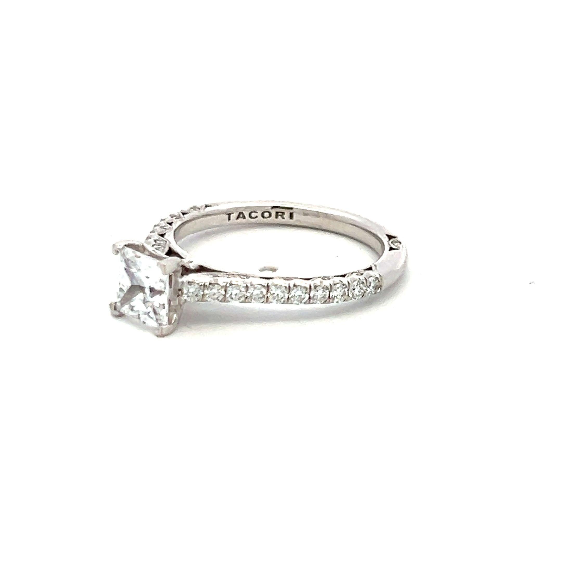 Tacori 18K WG Engagement Ring 0.8ct Lab-Grown and 0.43ct Natural Diamonds
