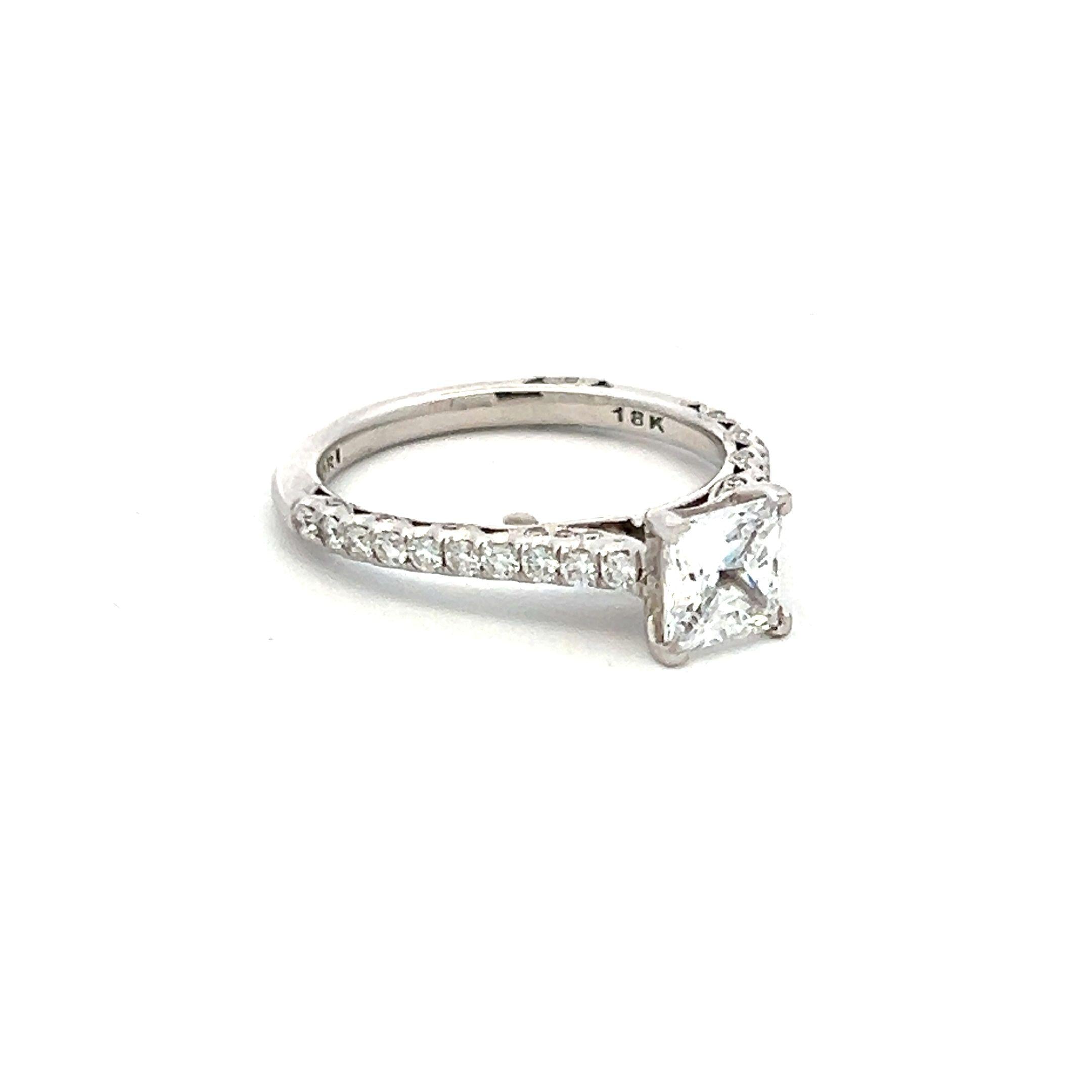 Tacori 18K WG Engagement Ring 0.8ct Lab-Grown and 0.43ct Natural Diamonds