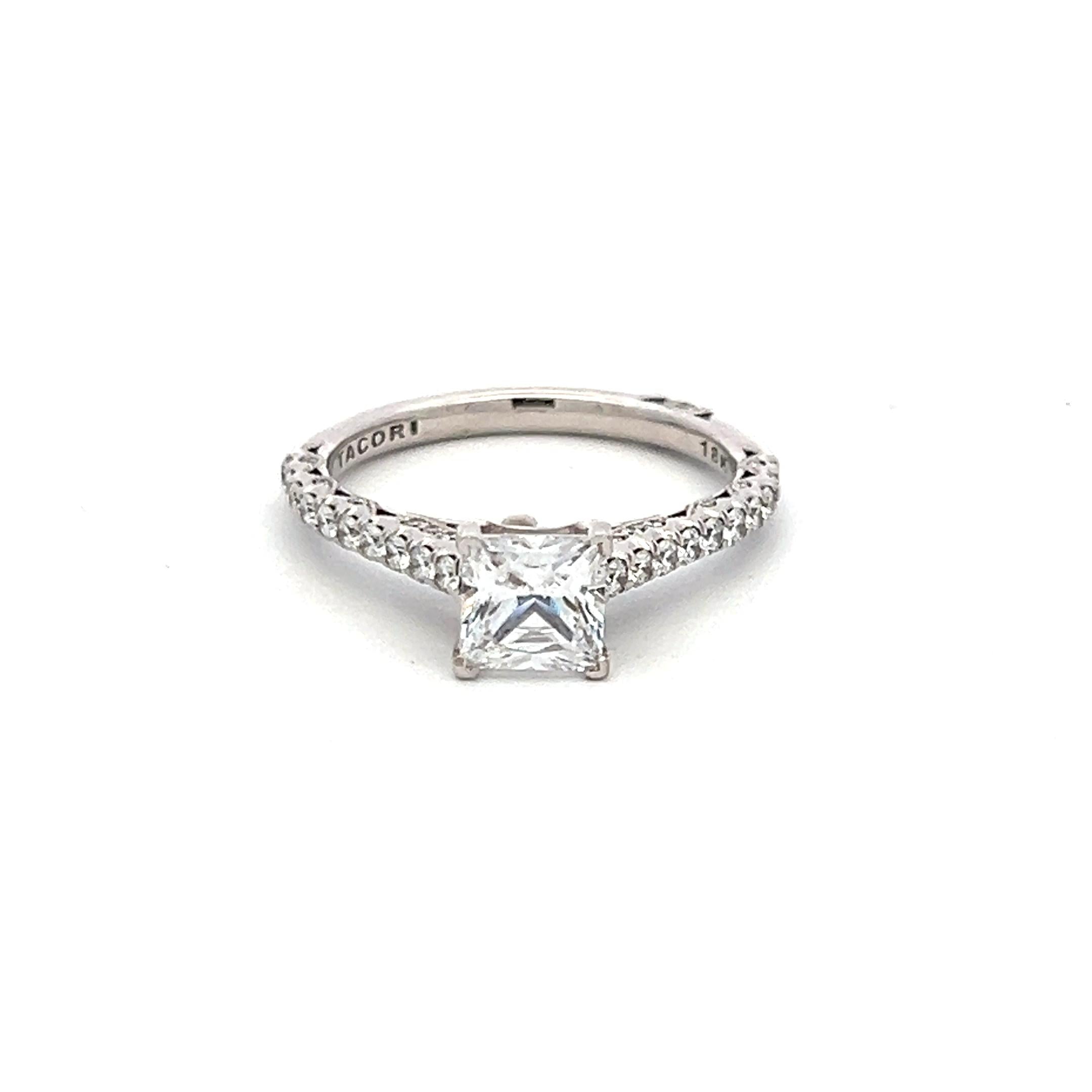 Tacori 18K WG Engagement Ring 0.8ct Lab-Grown and 0.43ct Natural Diamonds