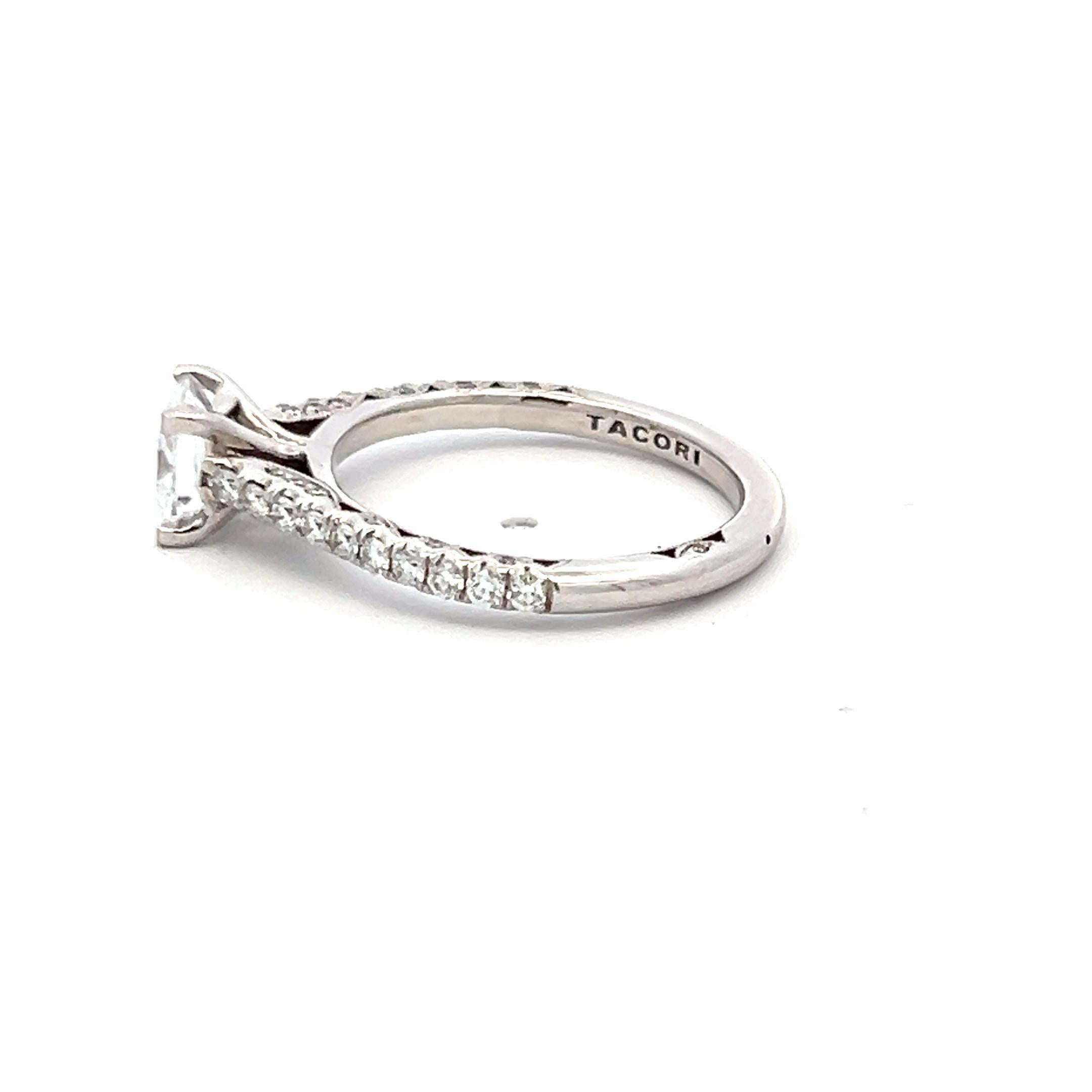 Tacori 18K WG Engagement Ring 0.8ct Lab-Grown and 0.43ct Natural Diamonds