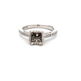 Tacori 1.00 Carat CZ 0.30 Carat Round Brilliant Diamond 18K WG Semi Mount Ring