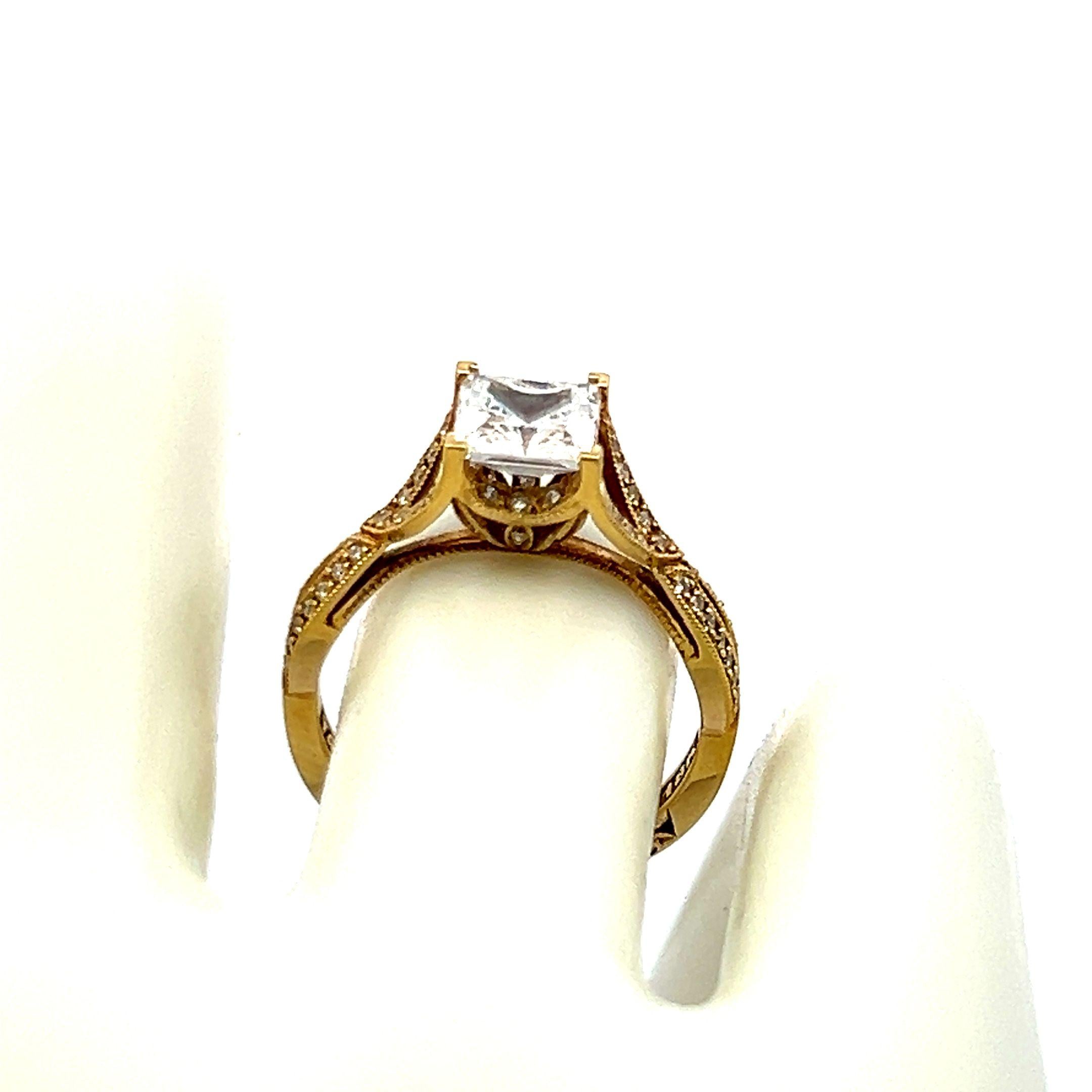 Tacori 18K YG Engagement Ring with 1ct Lab-Grown and 0.22ct Natural Diamonds