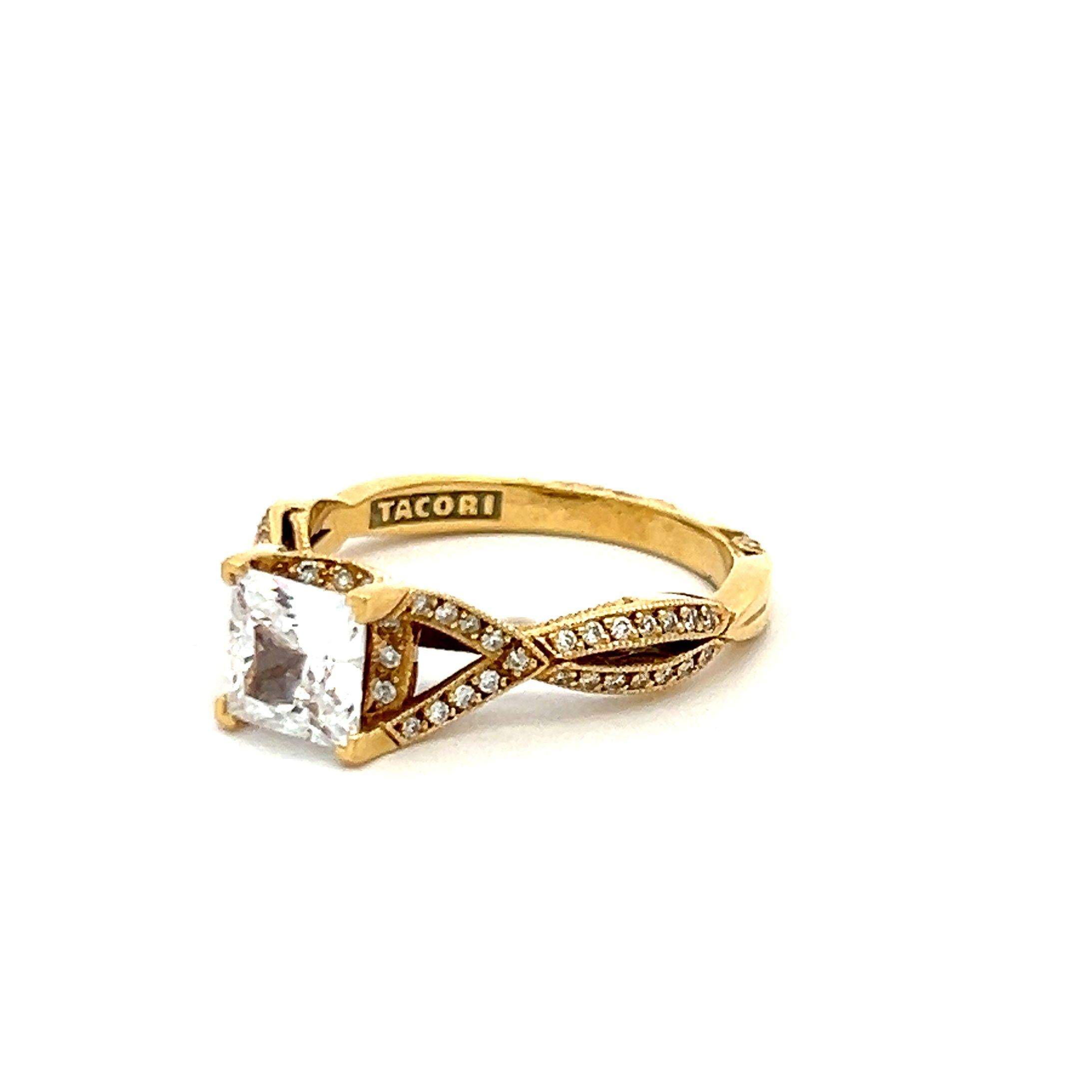 Tacori 18K YG Engagement Ring with 1ct Lab-Grown and 0.22ct Natural Diamonds