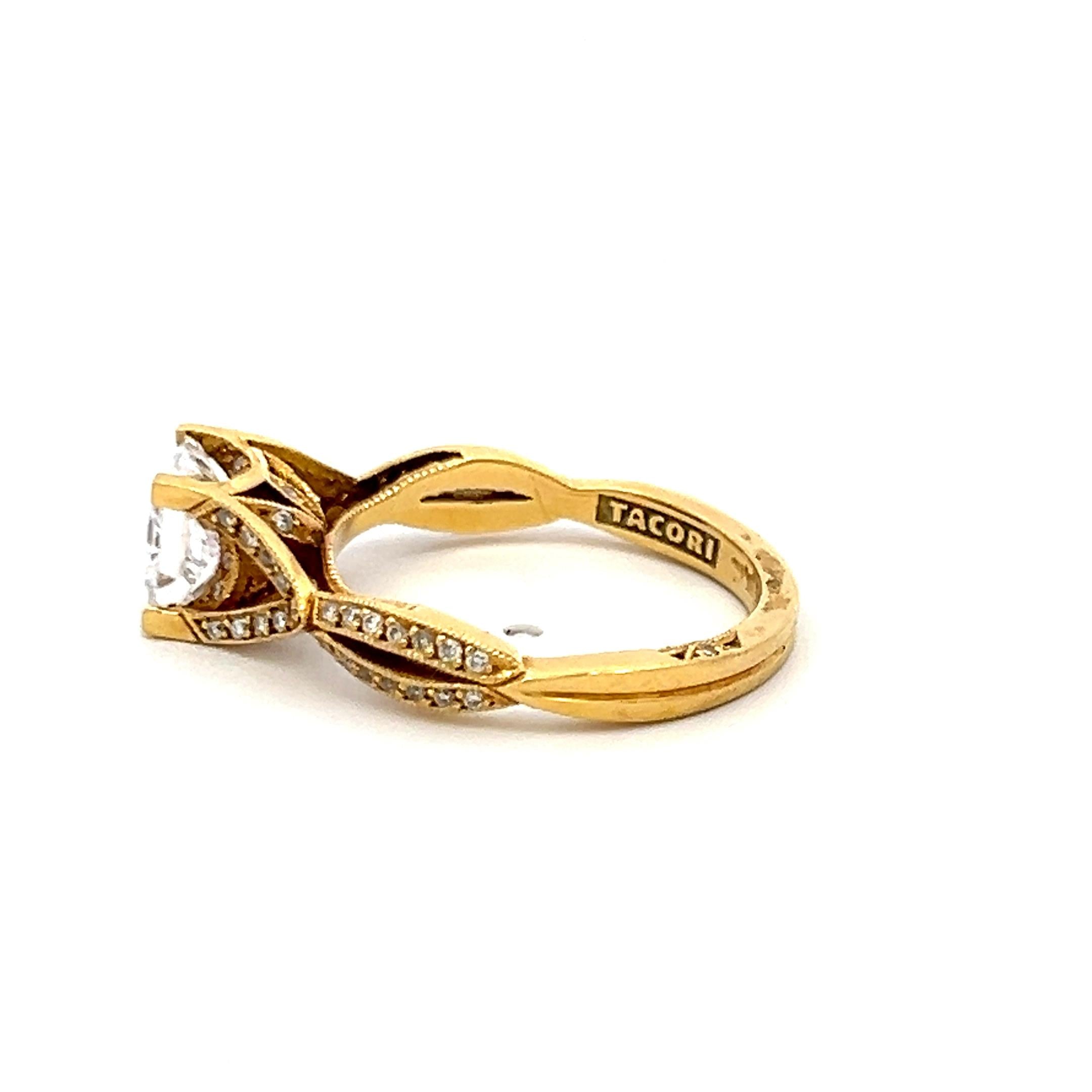 Tacori 18K YG Engagement Ring with 1ct Lab-Grown and 0.22ct Natural Diamonds