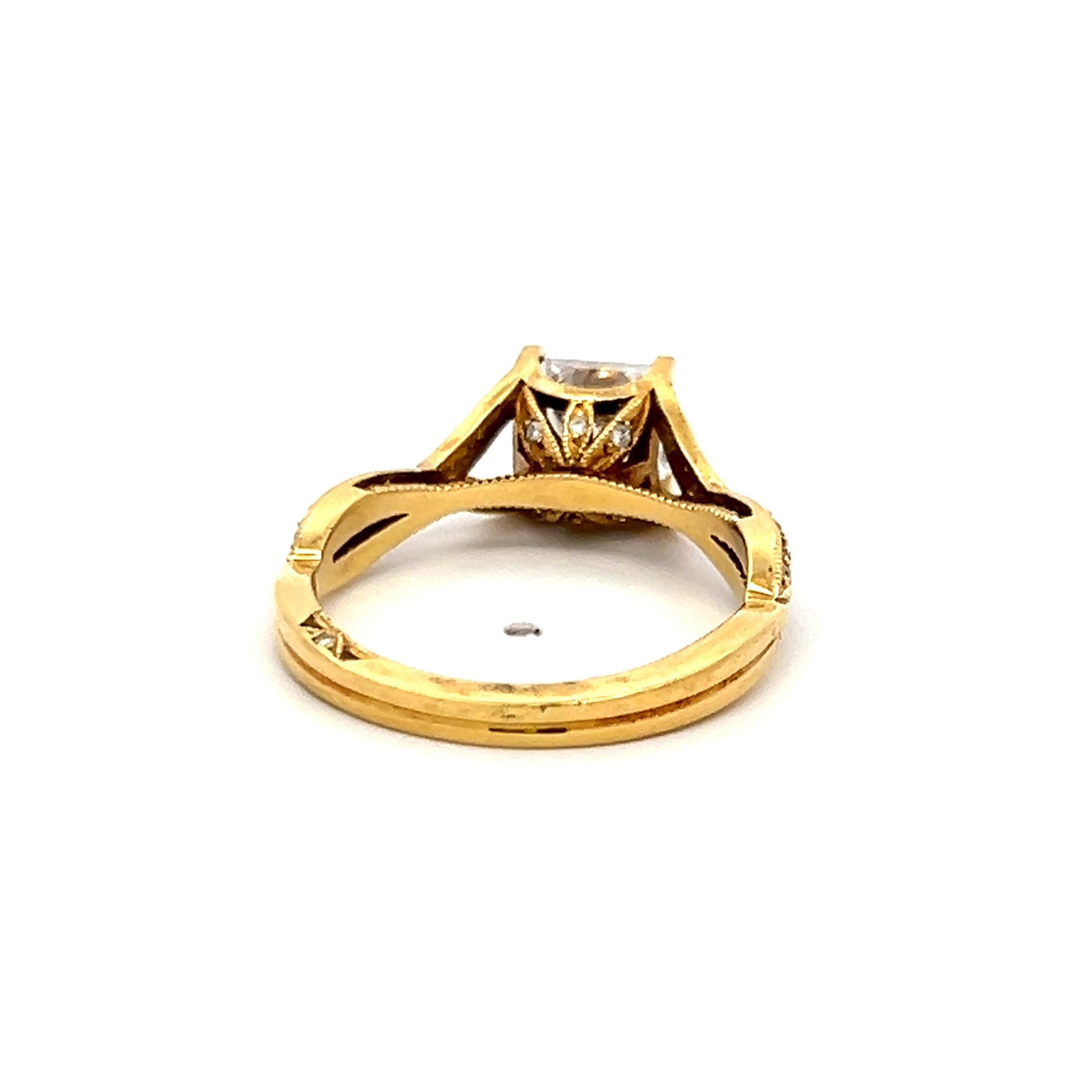 Tacori 18K YG Engagement Ring with 1ct Lab-Grown and 0.22ct Natural Diamonds