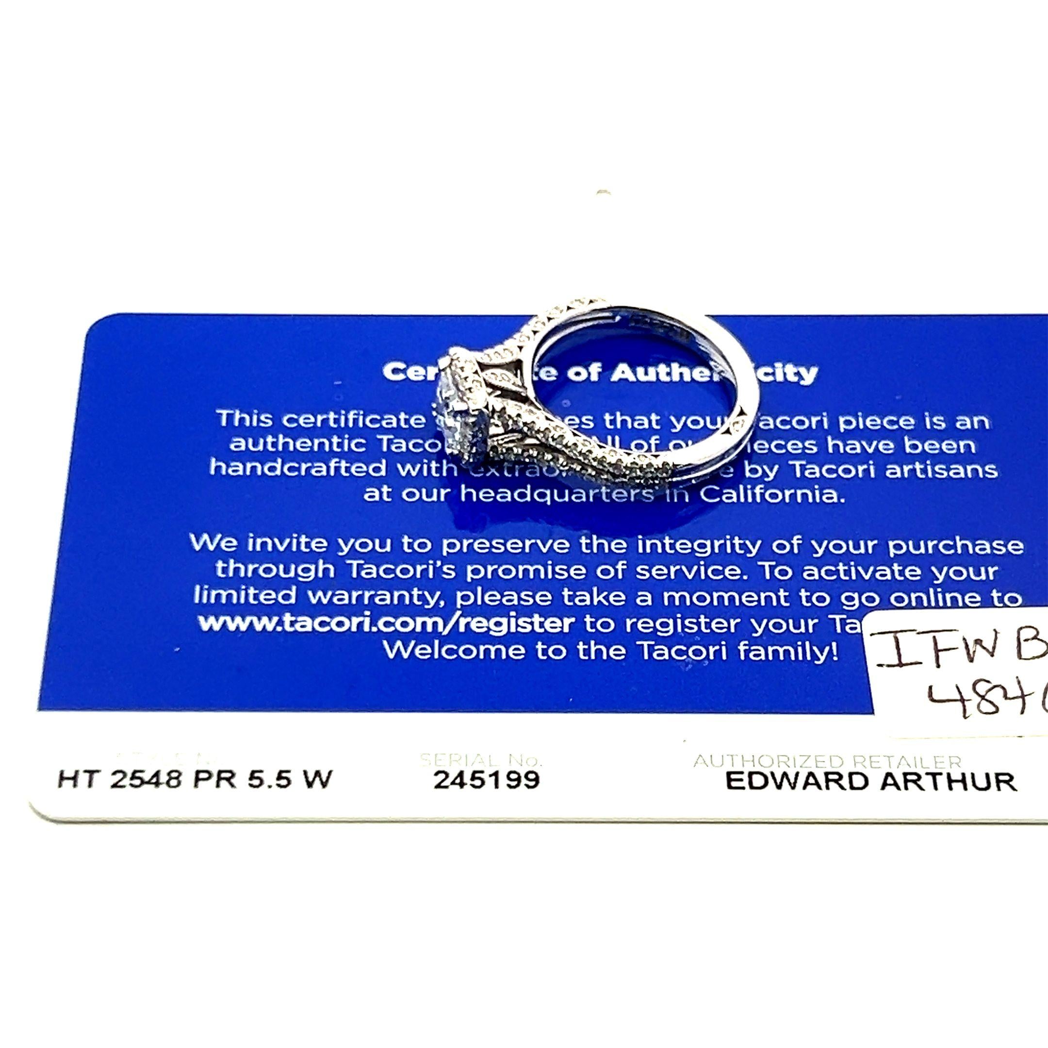 Tacori 18K White Gold Engagement Ring 1ct Lab-Grown & 0.55ct Natural Diamonds