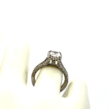 Tacori 1.00 Carat CZ 0.55 Carat Round Brilliant Diamond 18K WG Semi Mount Ring