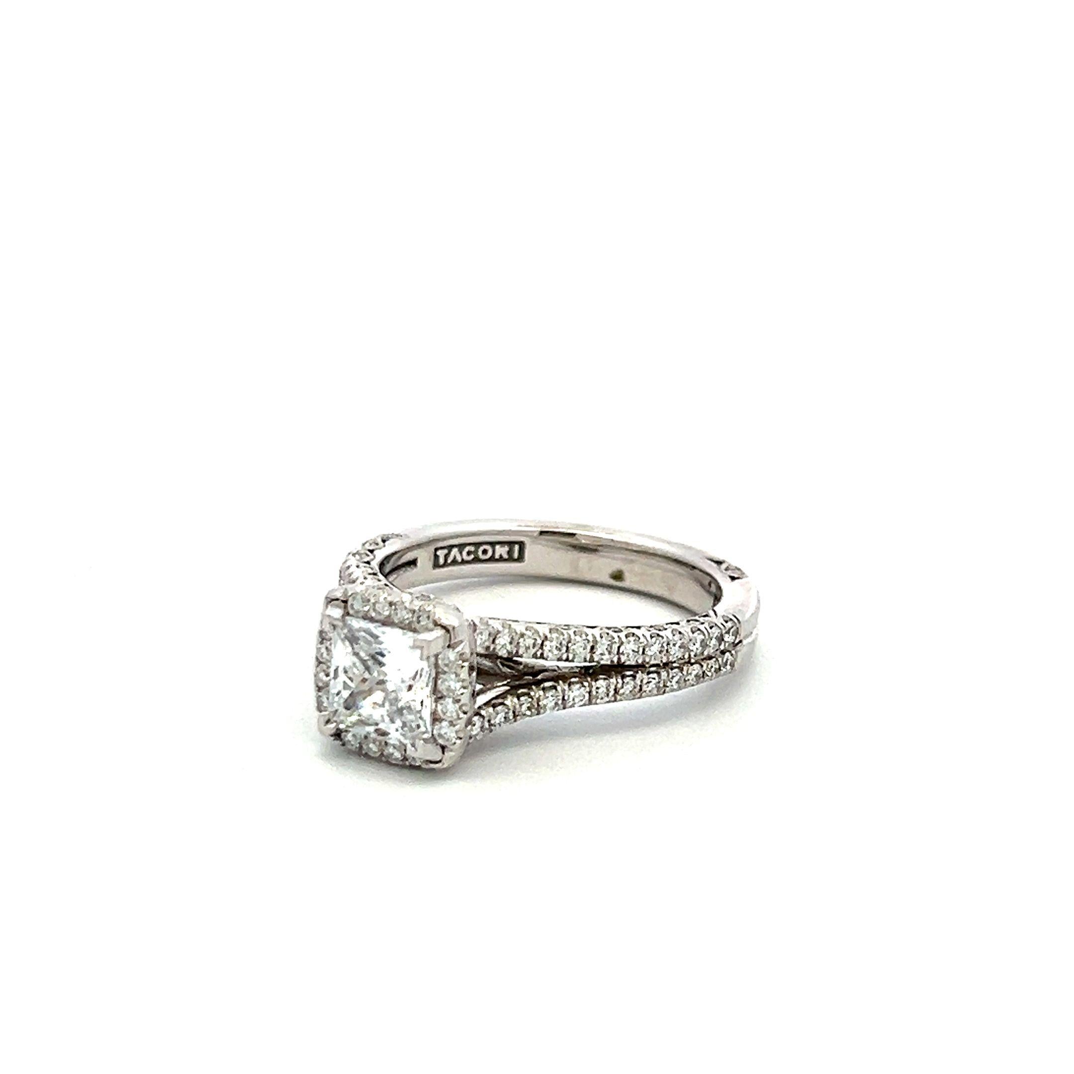 Tacori 18K White Gold Engagement Ring 1ct Lab-Grown & 0.55ct Natural Diamonds