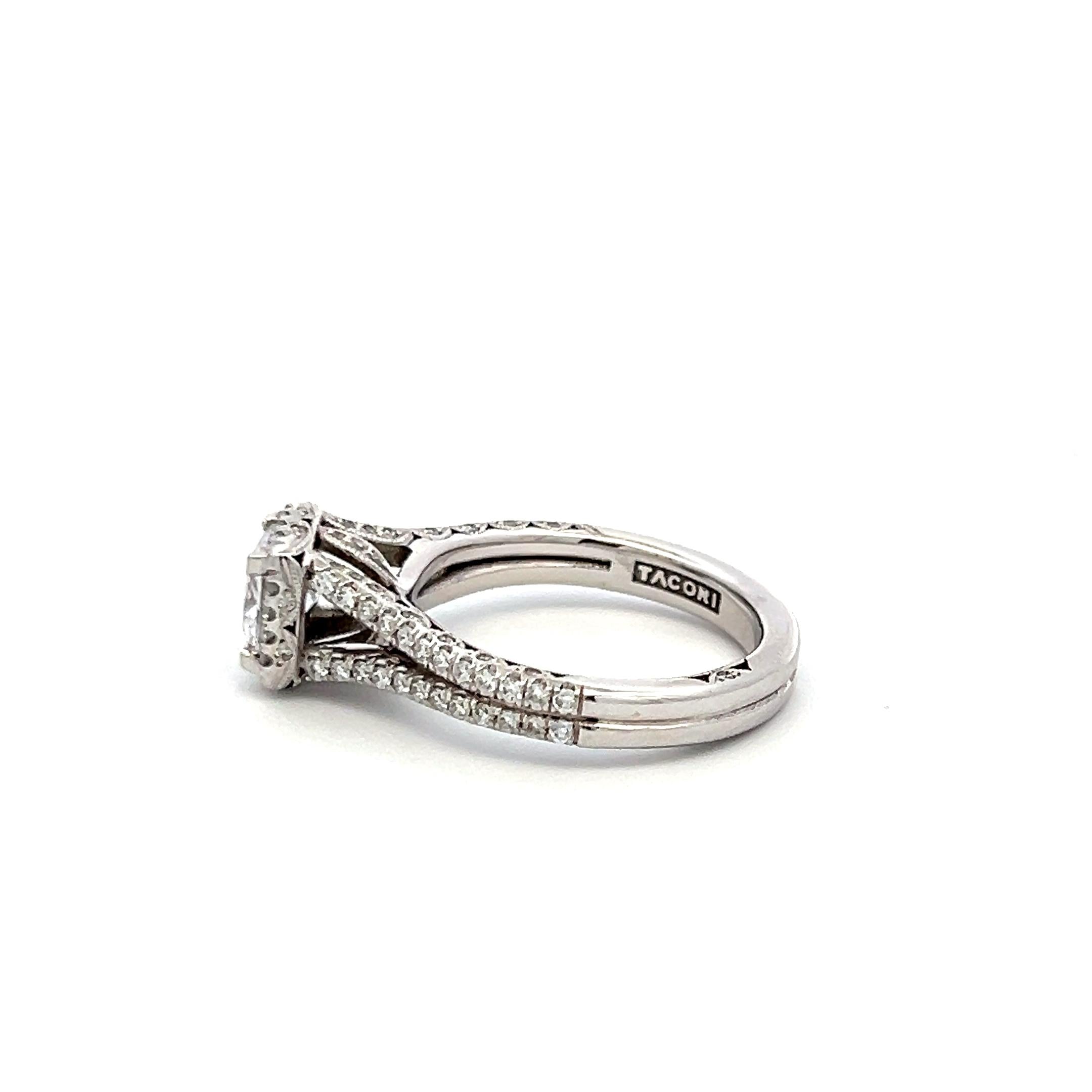 Tacori 18K White Gold Engagement Ring 1ct Lab-Grown & 0.55ct Natural Diamonds
