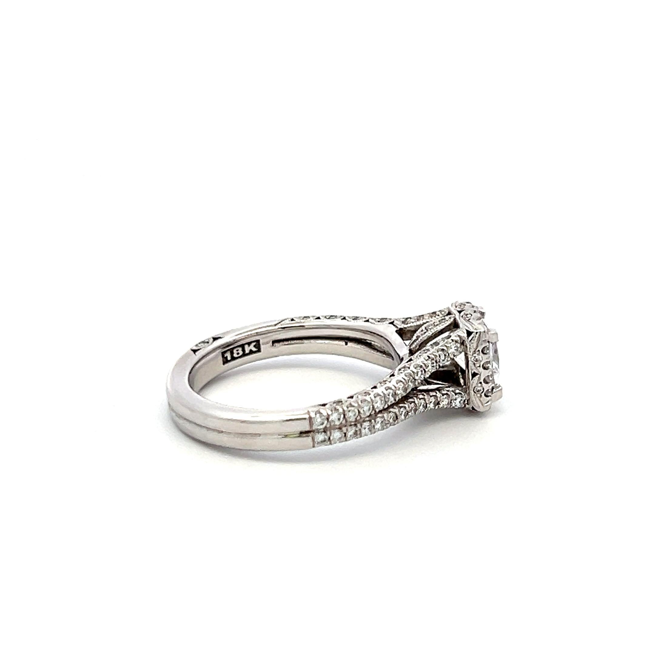 Tacori 18K White Gold Engagement Ring 1ct Lab-Grown & 0.55ct Natural Diamonds