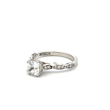 Tacori 0.75 Carat CZ 0.16 Carat Round Brilliant Diamond 18K WG Semi Mount Ring