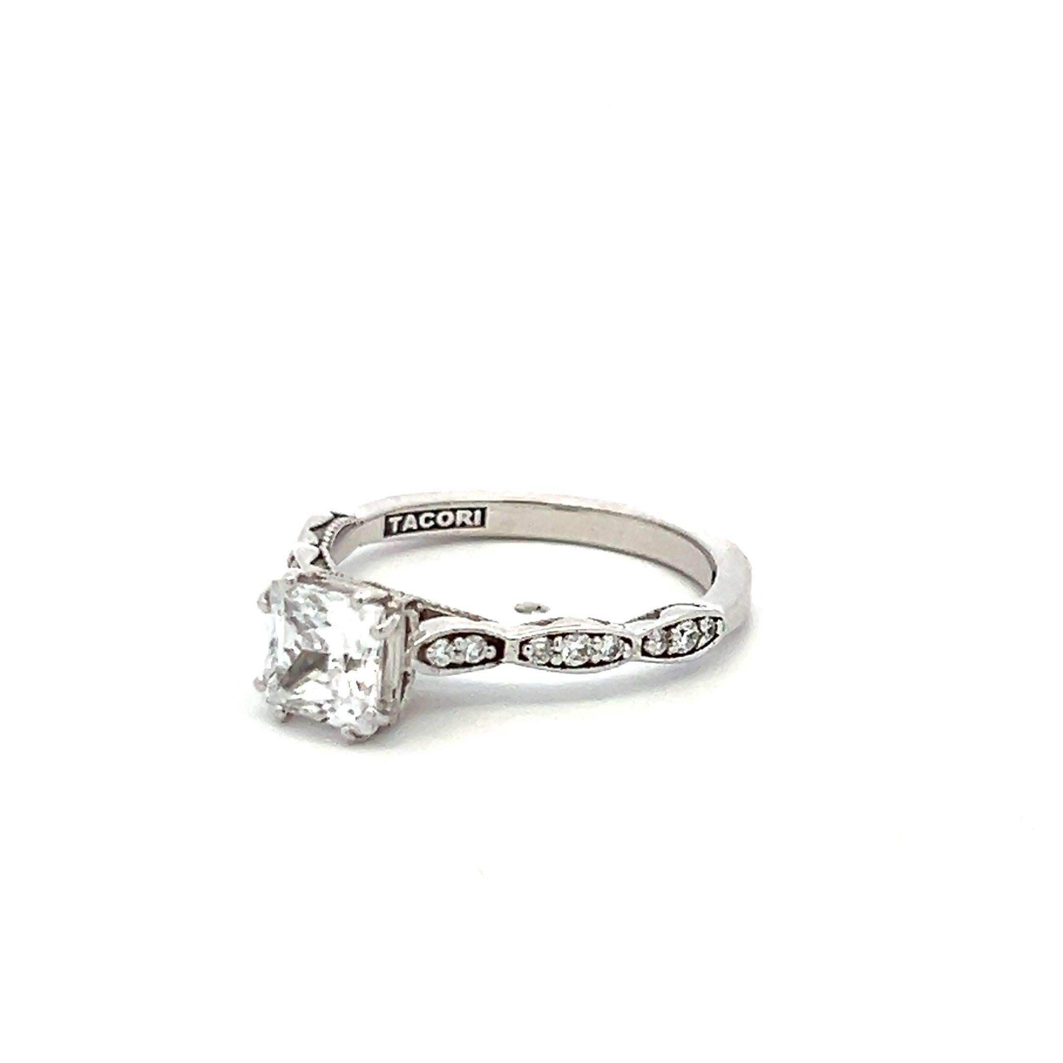 Tacori 18K WG Engagement Ring 0.75ct Lab-Grown Center and 0.16ct Natural Diamond