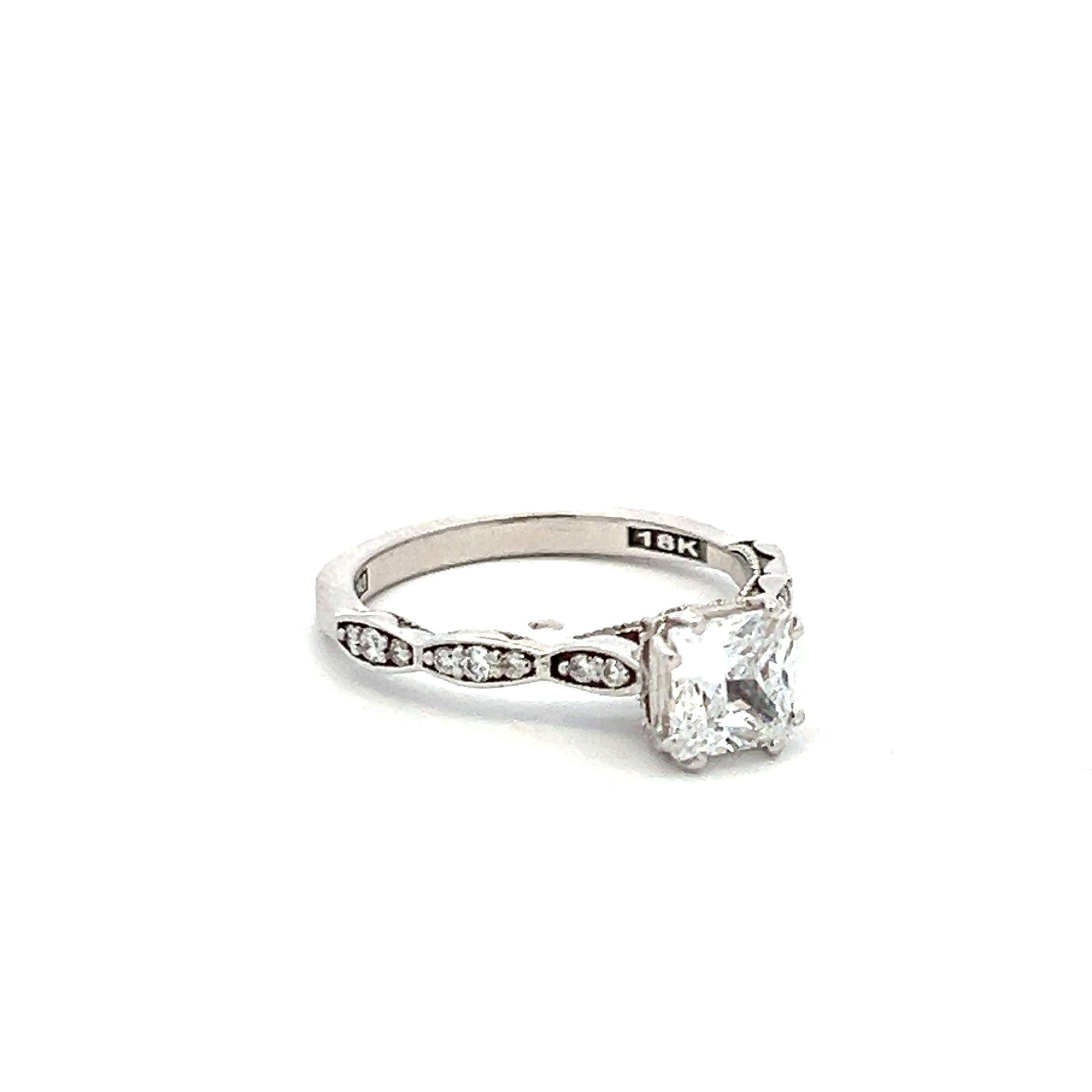 Tacori 18K WG Engagement Ring 0.75ct Lab-Grown Center and 0.16ct Natural Diamond