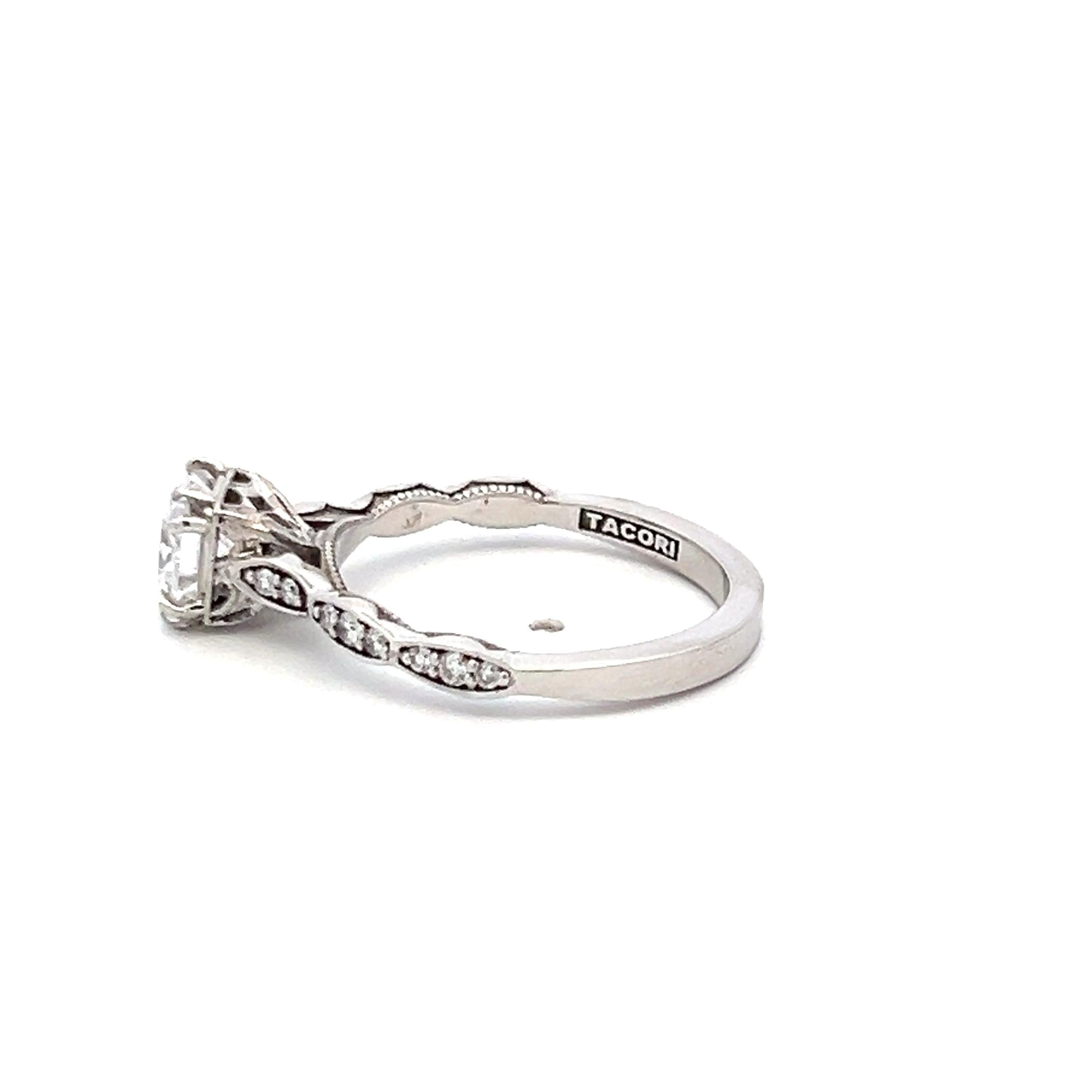 Tacori 18K WG Engagement Ring 0.75ct Lab-Grown Center and 0.16ct Natural Diamond