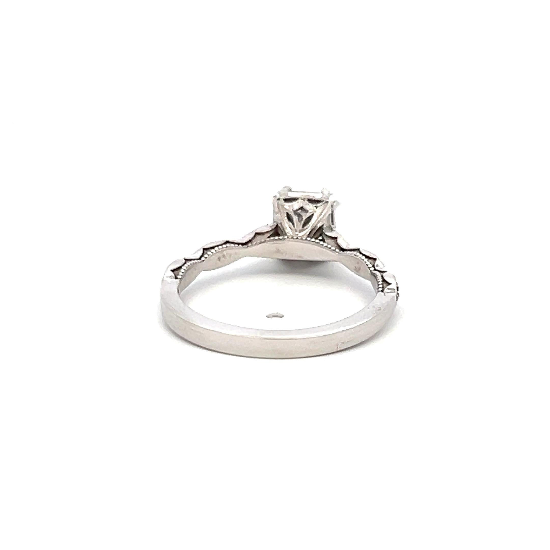 Tacori 18K WG Engagement Ring 0.75ct Lab-Grown Center and 0.16ct Natural Diamond