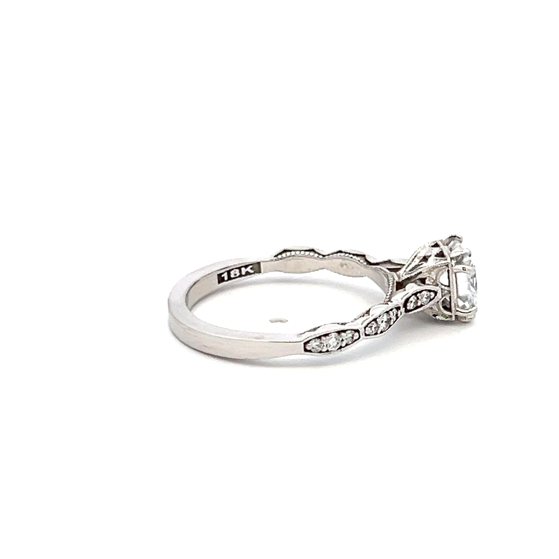 Tacori 18K WG Engagement Ring 0.75ct Lab-Grown Center and 0.16ct Natural Diamond